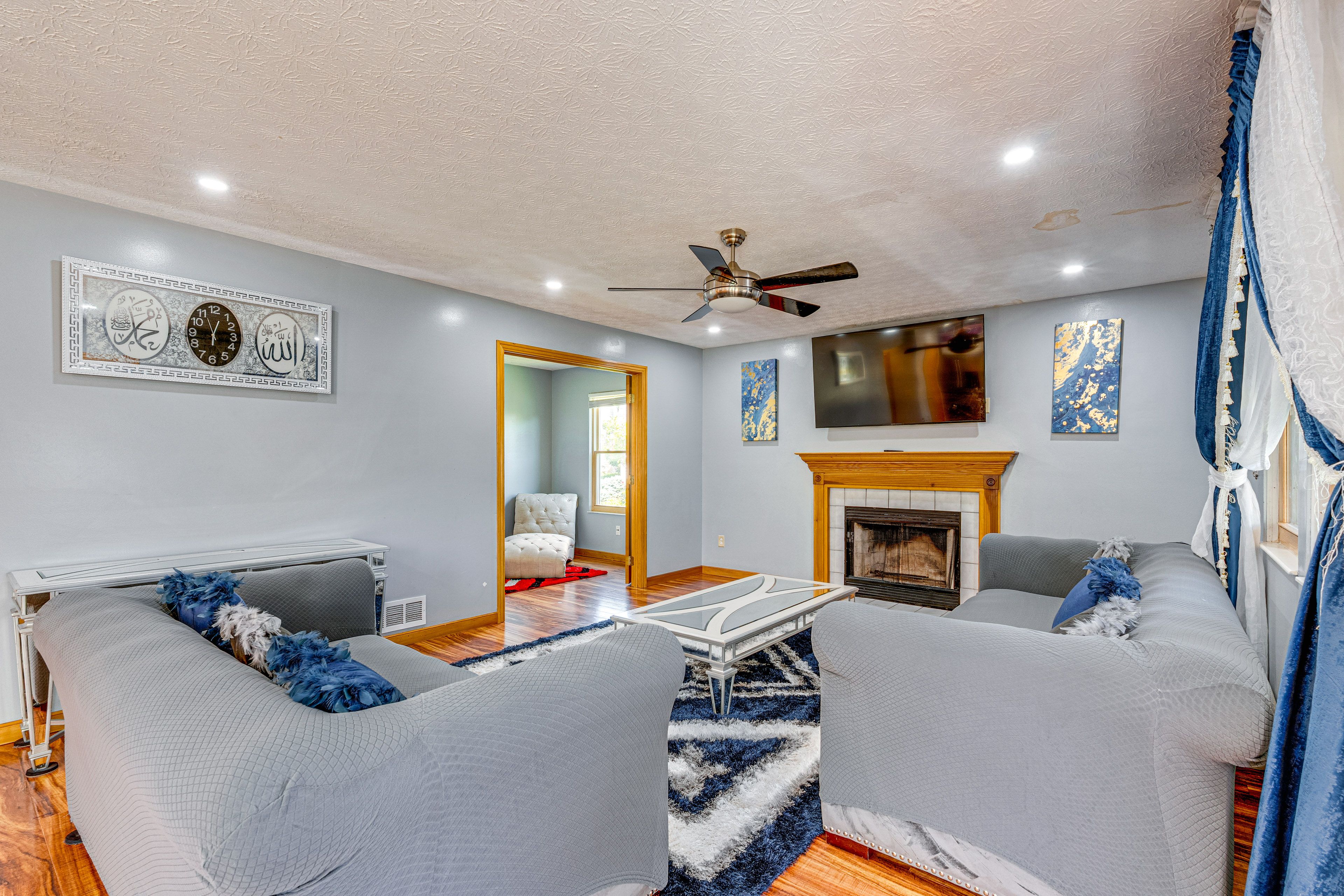 Family Room | 1st Floor | Fireplace | Smart TV w/ Cable