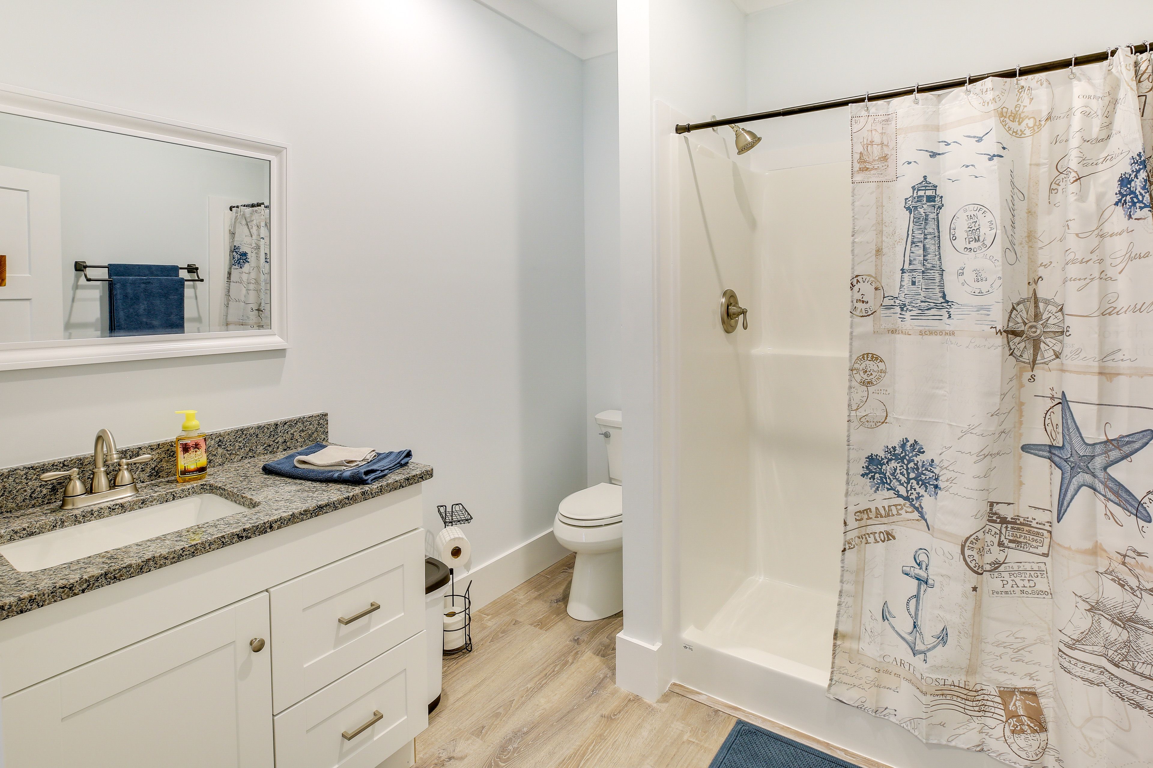 Full Bathroom | Walk-In Shower | Towels Provided | Trash Bags/Paper Towels