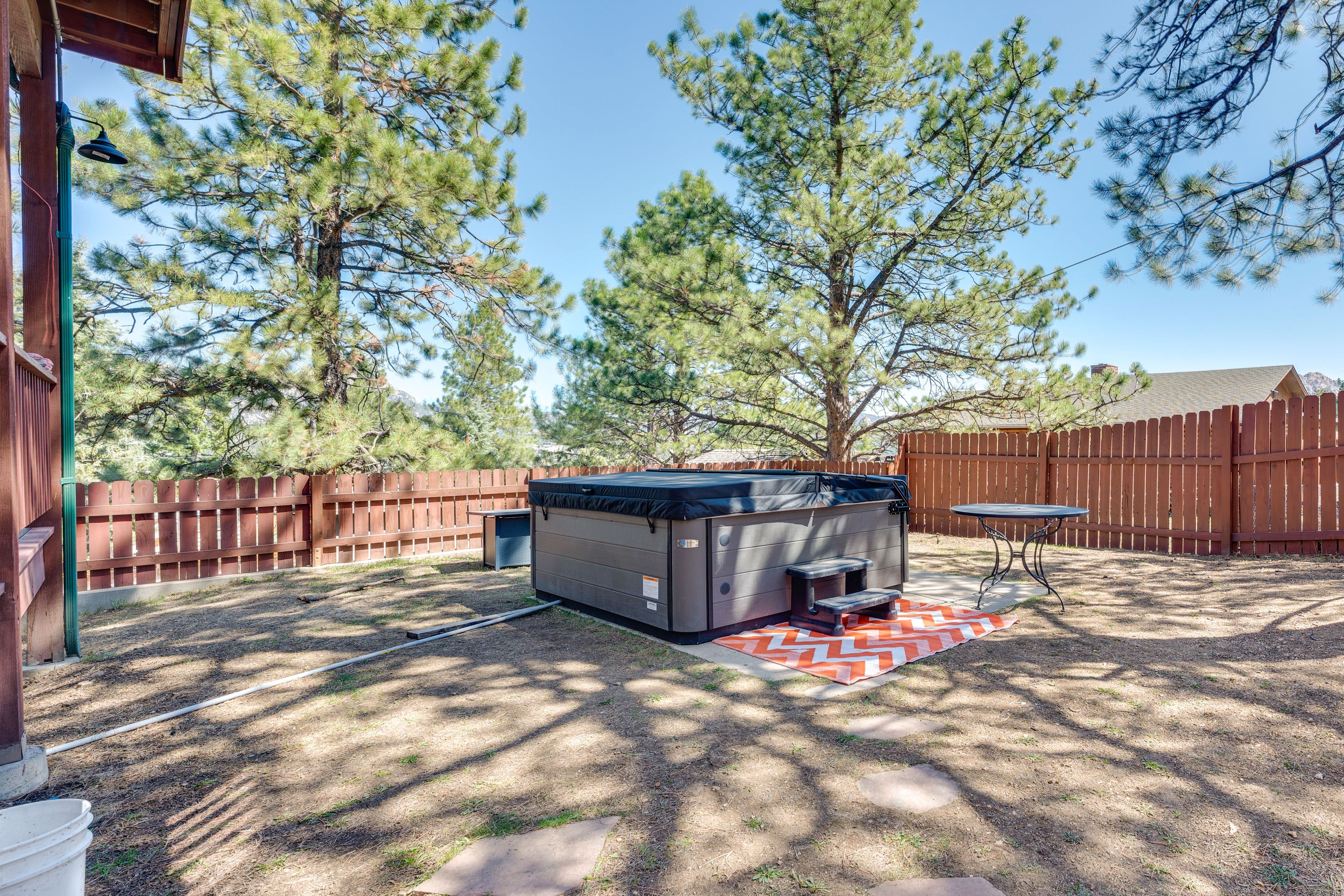 Backyard | Private Hot Tub | Outdoor Dining Area | Gas Grill