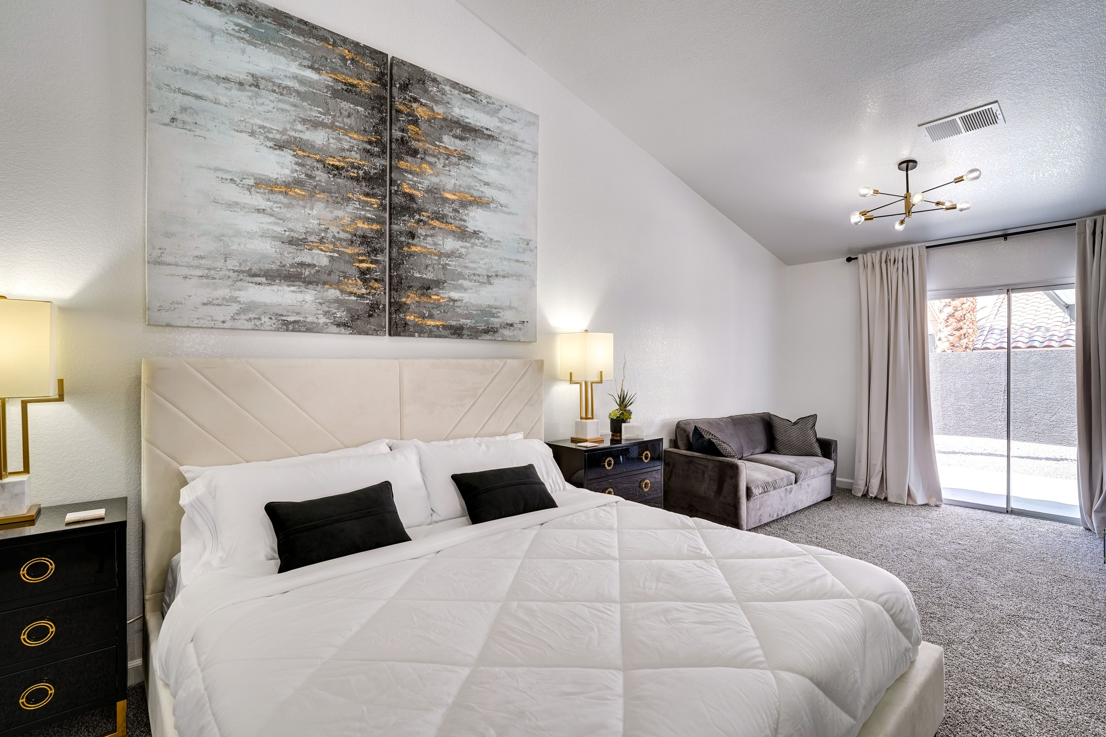 Bedroom 1 | King Bed | Sleeper Sofa | Linens Provided | Smart TV