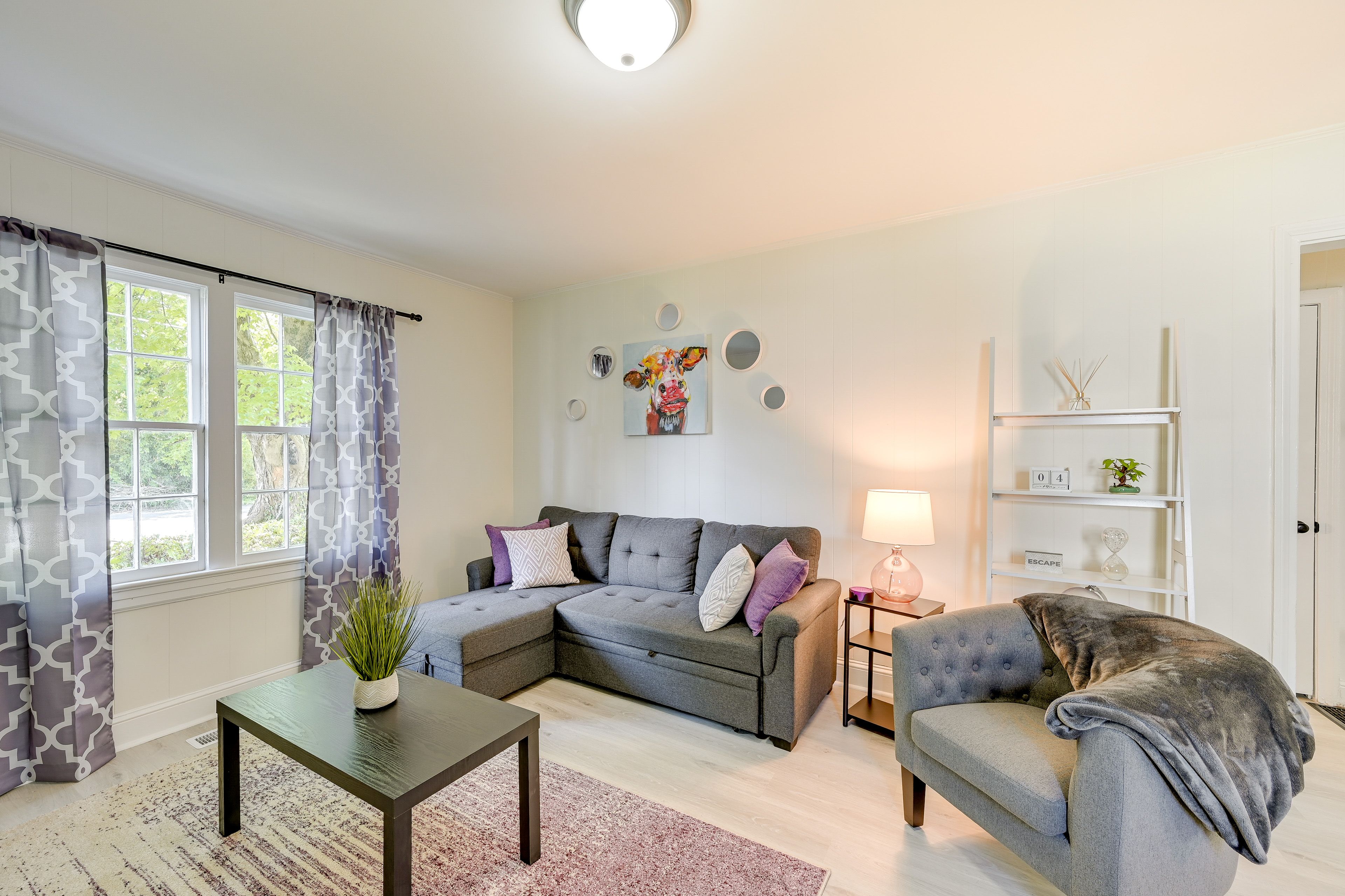 Winston-Salem Vacation Rental | 2BR | 1BA | 2 Steps Required | 840 Sq Ft