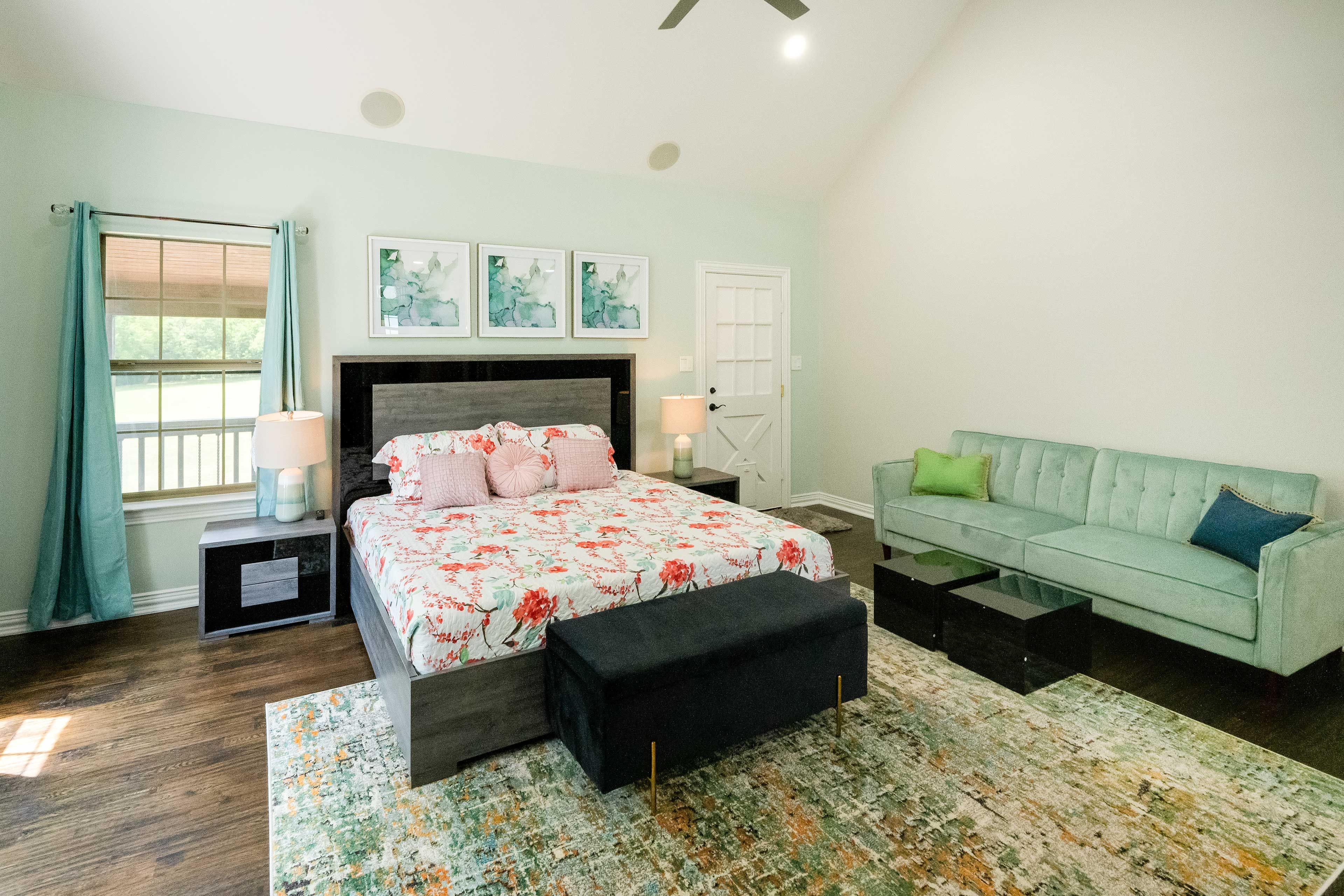 Bedroom 1 | King Bed | Twin Sleeper Sofa | Smart TV | Balcony | 2nd Floor
