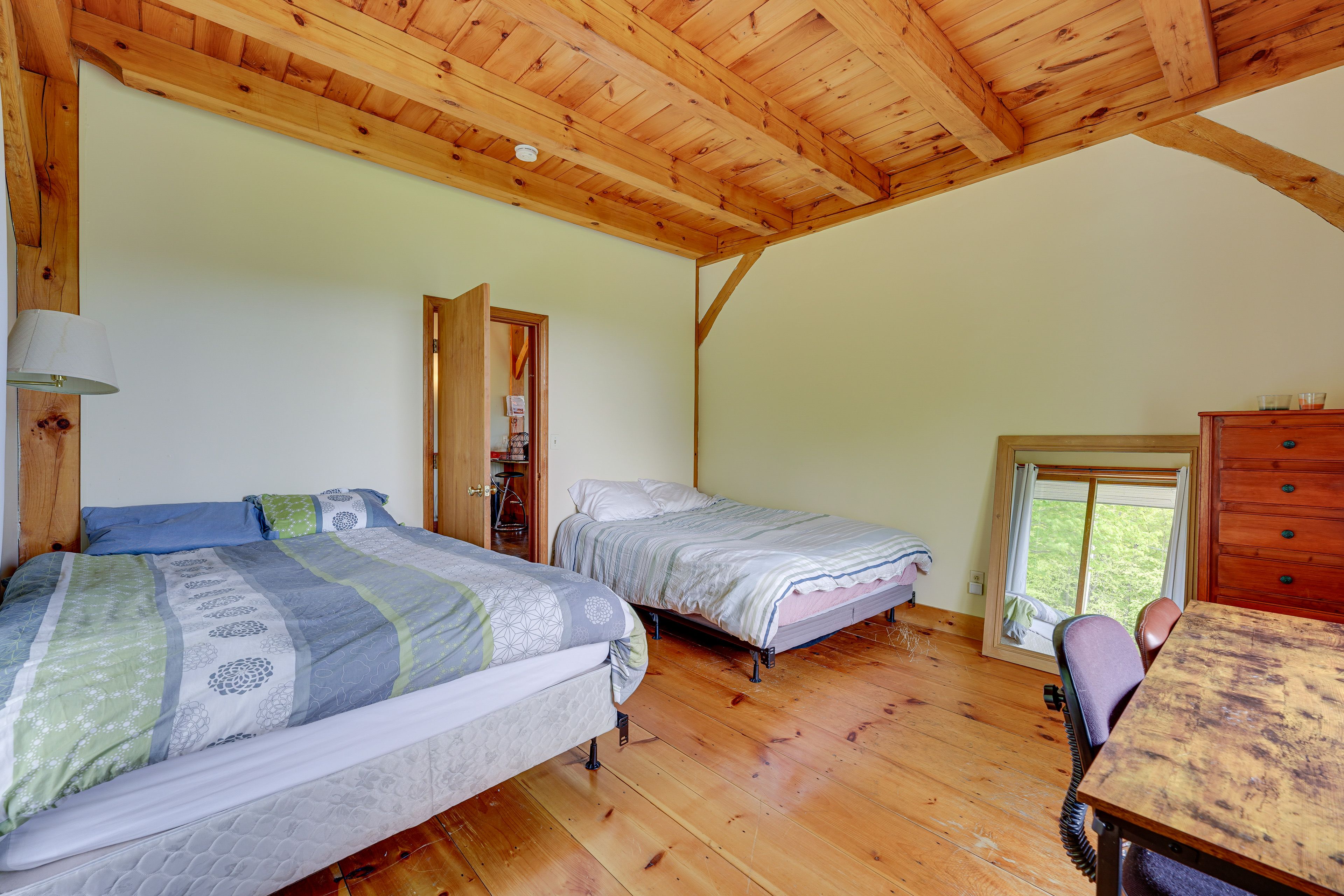 Bedroom 3 | 2 Queen Beds | Laptop-Friendly Workspace | 1st Floor