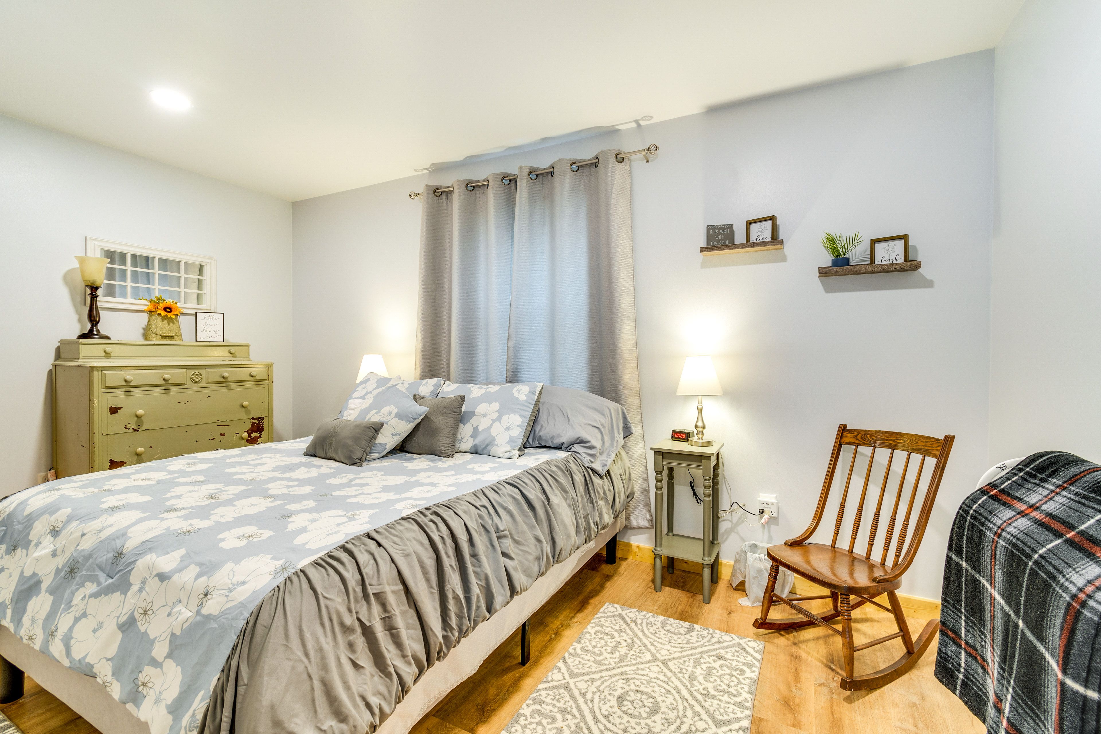Bedroom | Queen Bed | Linens Provided | Window A/C Unit