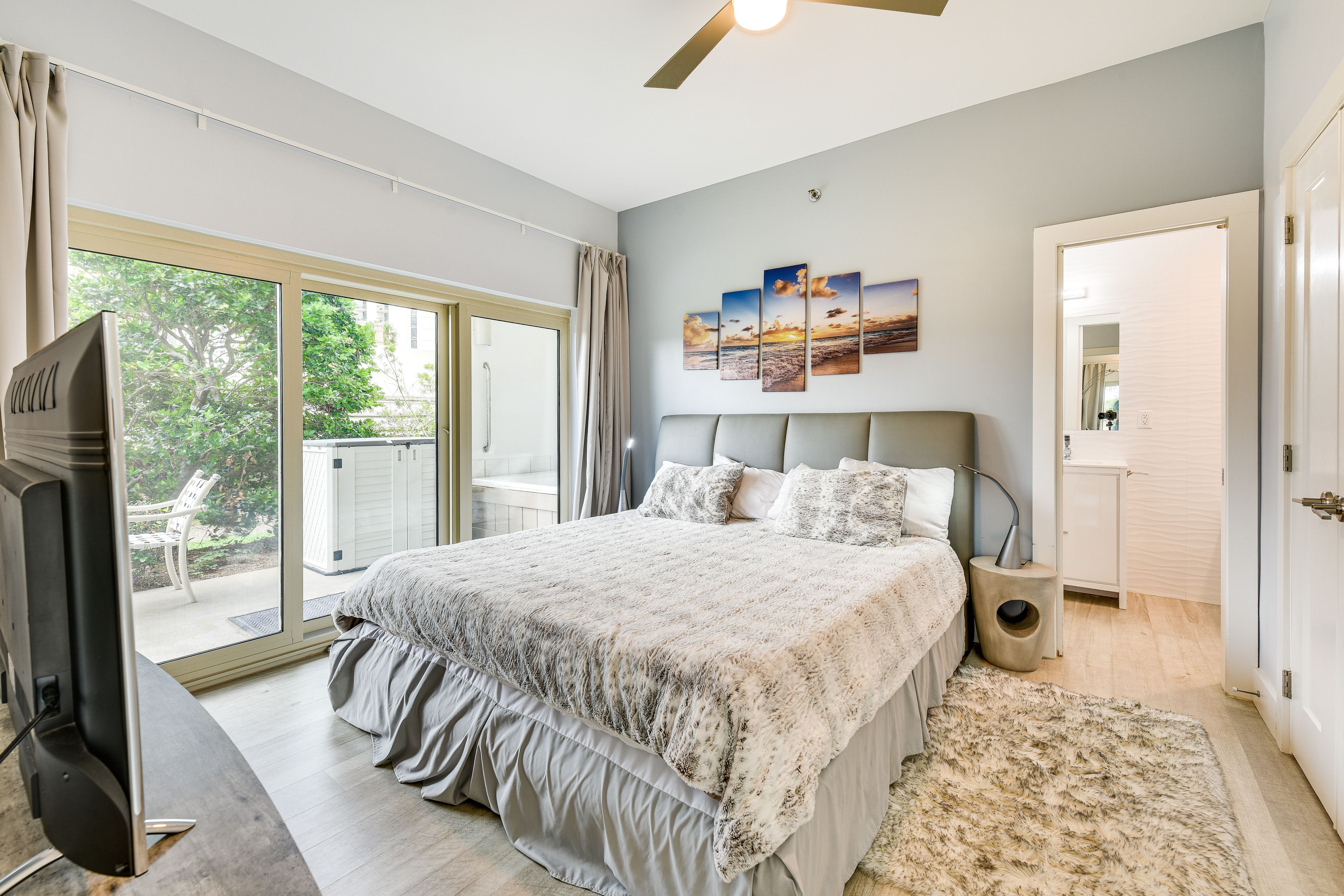 Bedroom 1 | King Bed | Patio Access | Smart TV