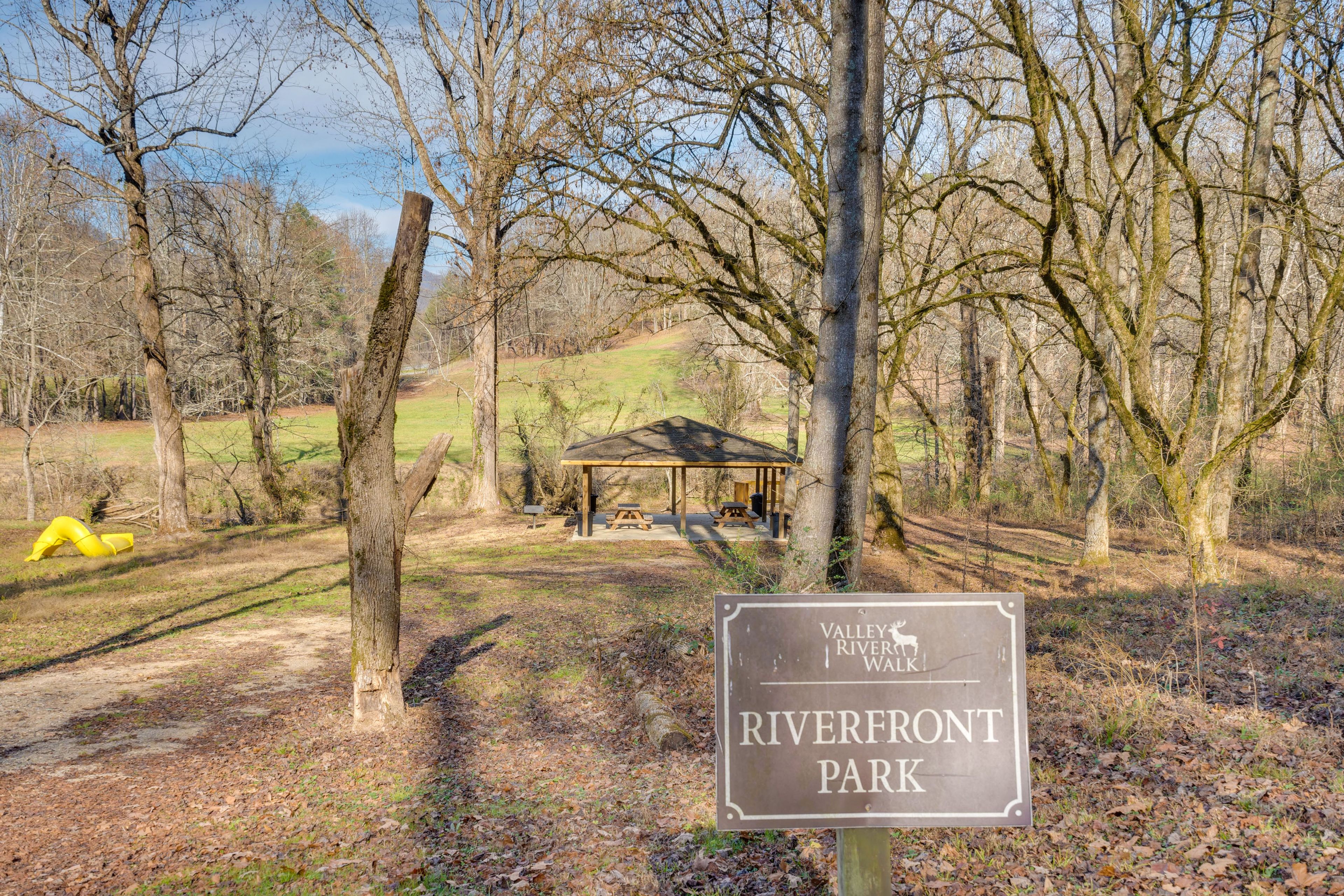 River & Park Access at Bottom of Hill
