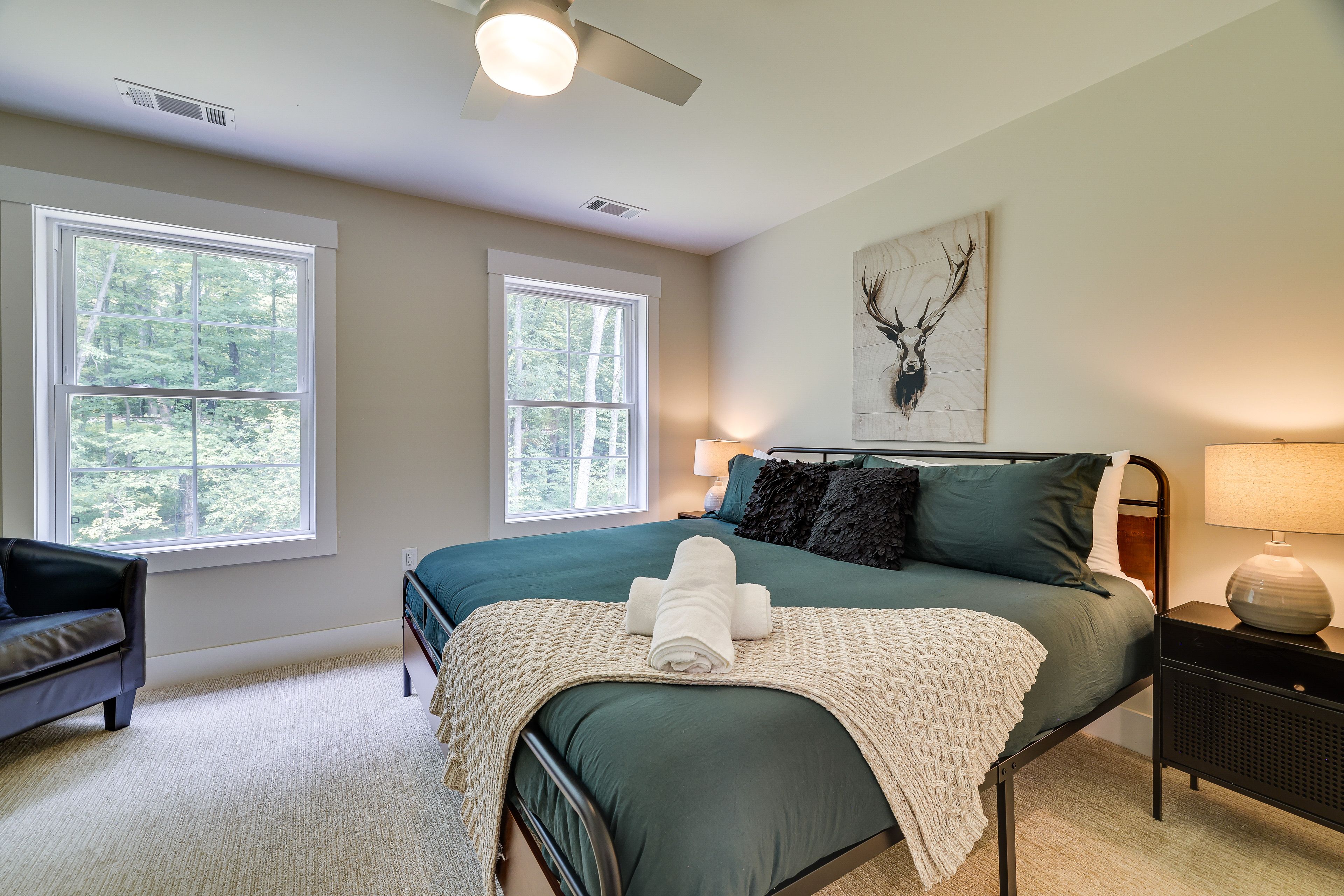 Bedroom 3 | King Bed | 2 Twin XL Rollaway Beds (Memory Foam Mattresses)