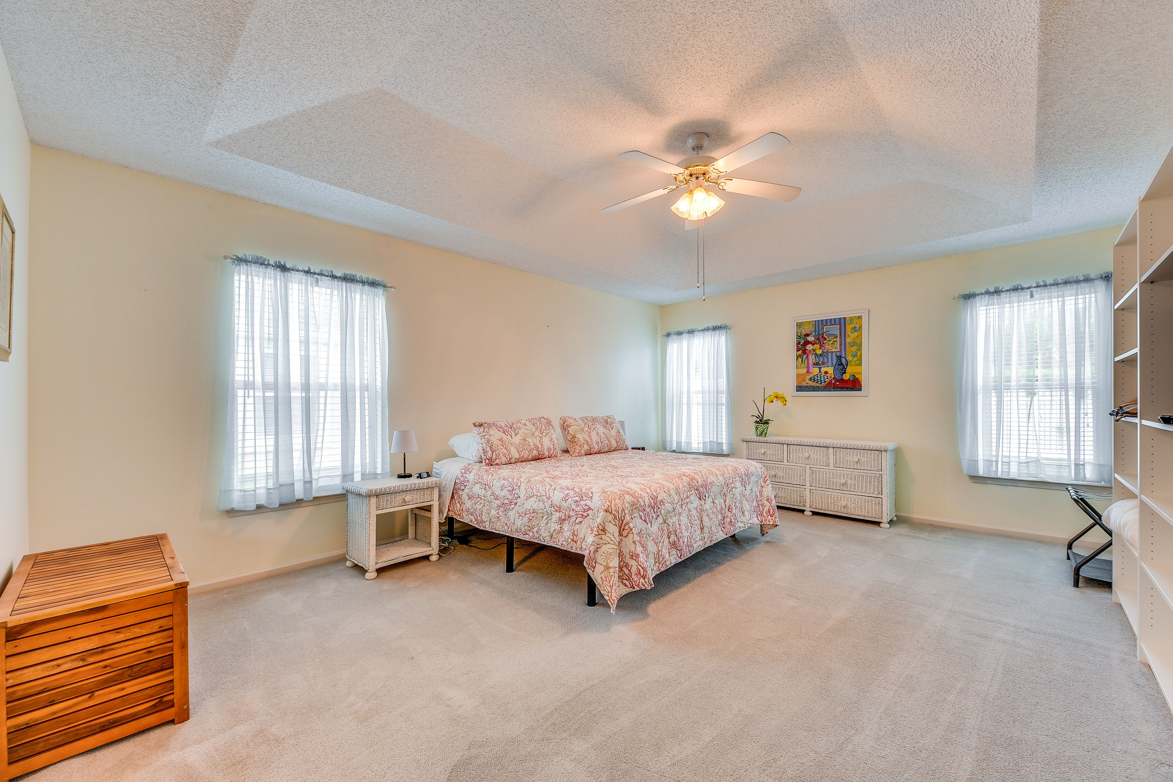 Bedroom 1 | King Bed | Linens Provided | Smart TV | Luggage Rack