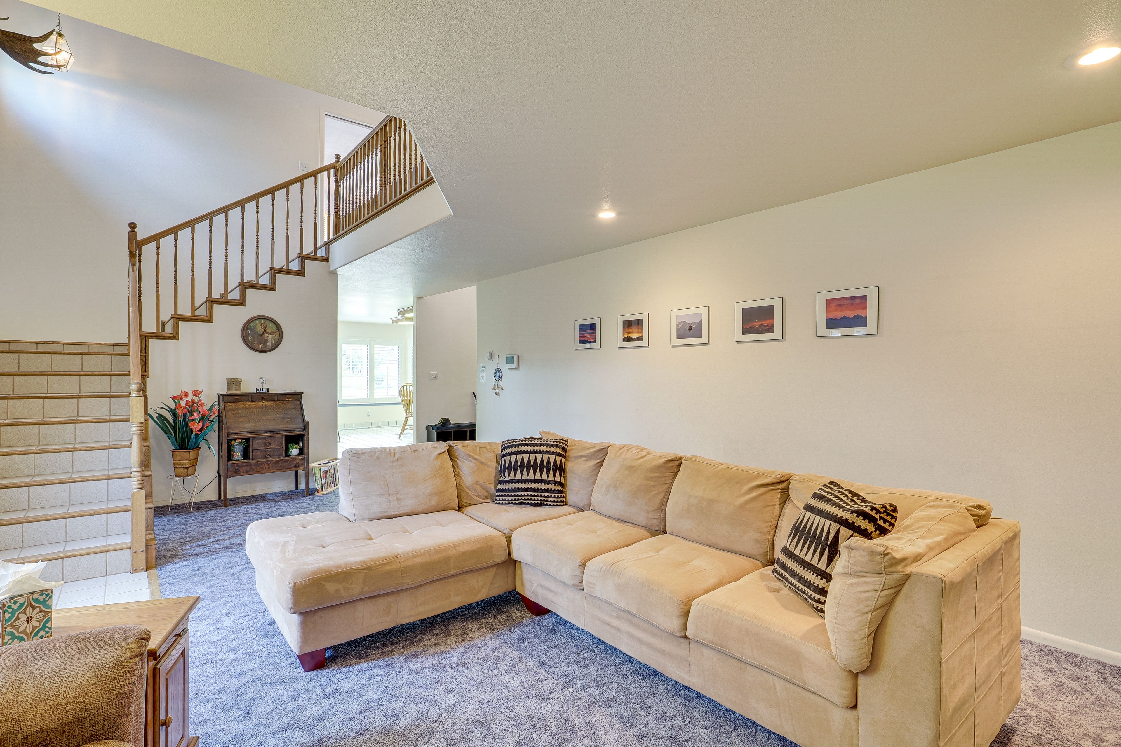 Living Room | Central Heating & A/C | In-Unit Laundry