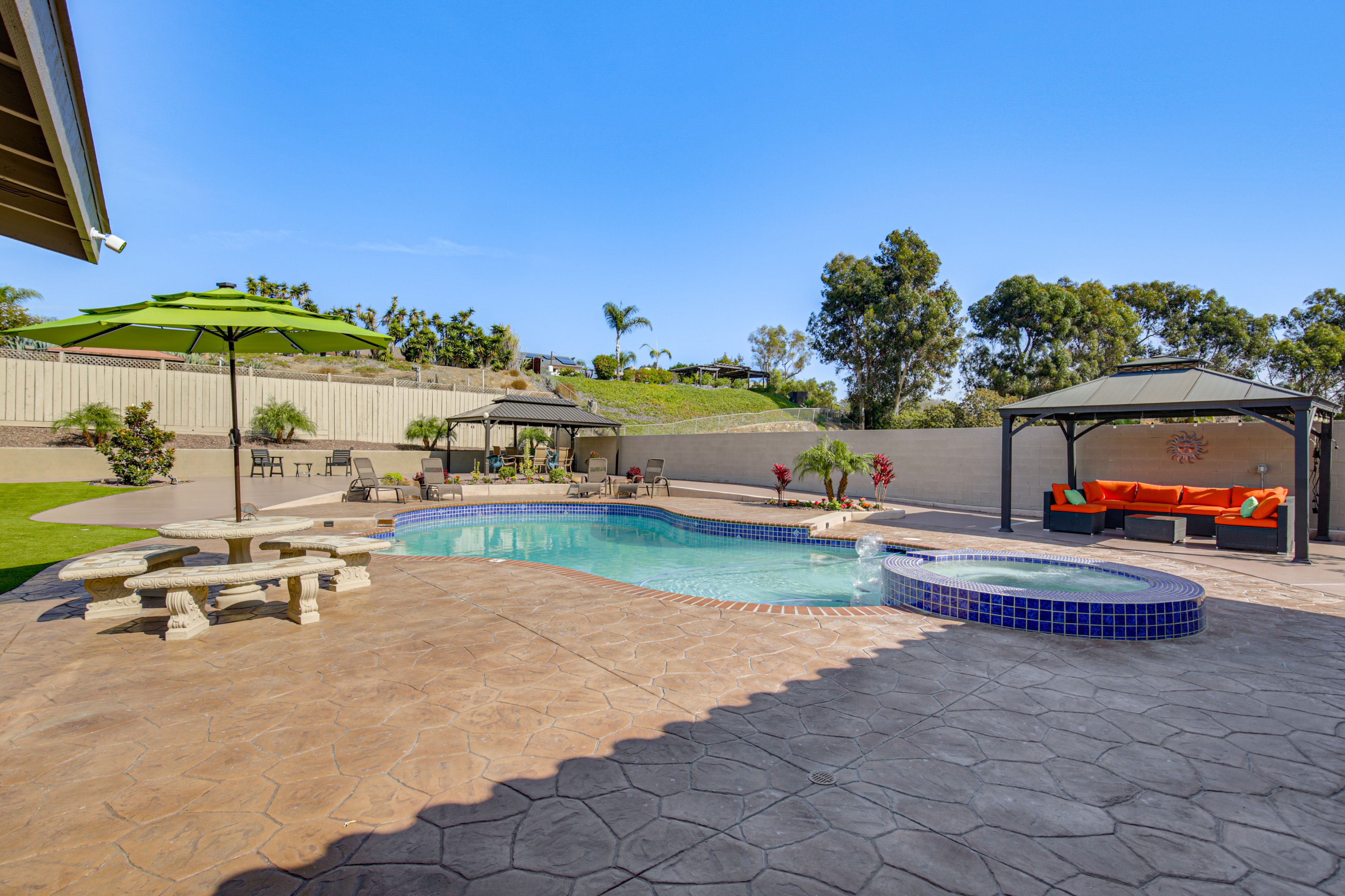 Backyard | Outdoor Dining Areas | Private Pool & Spa