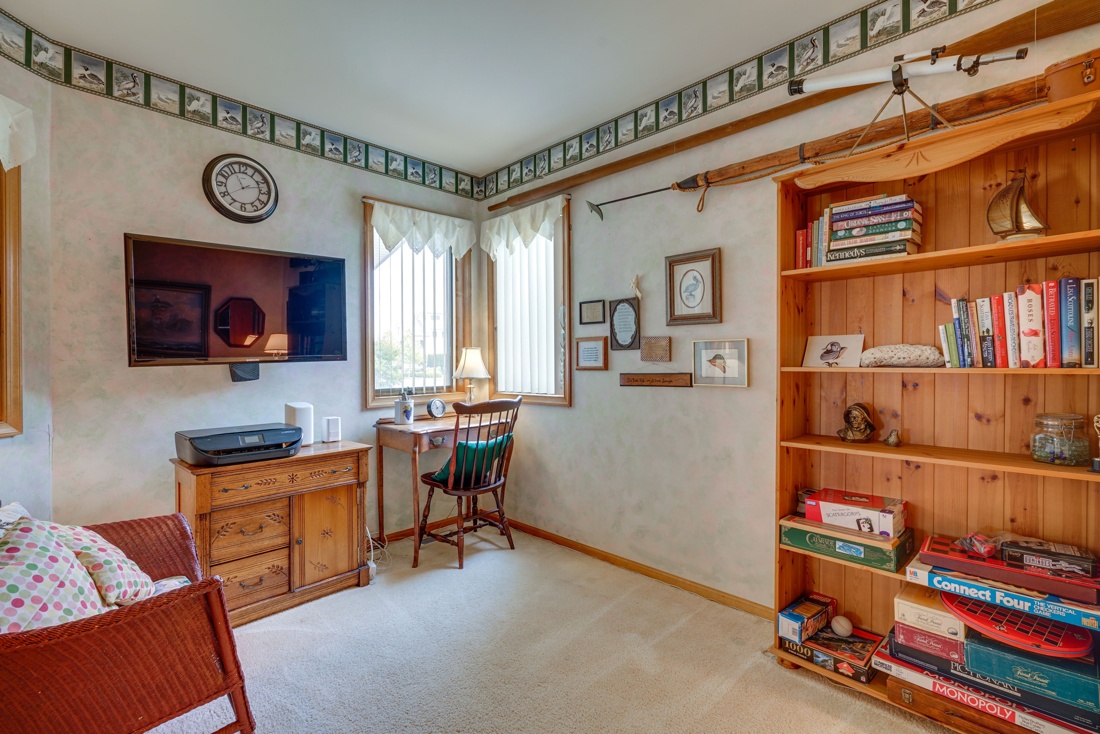 Den | Laptop-Friendly Workspace | Board Games | Books
