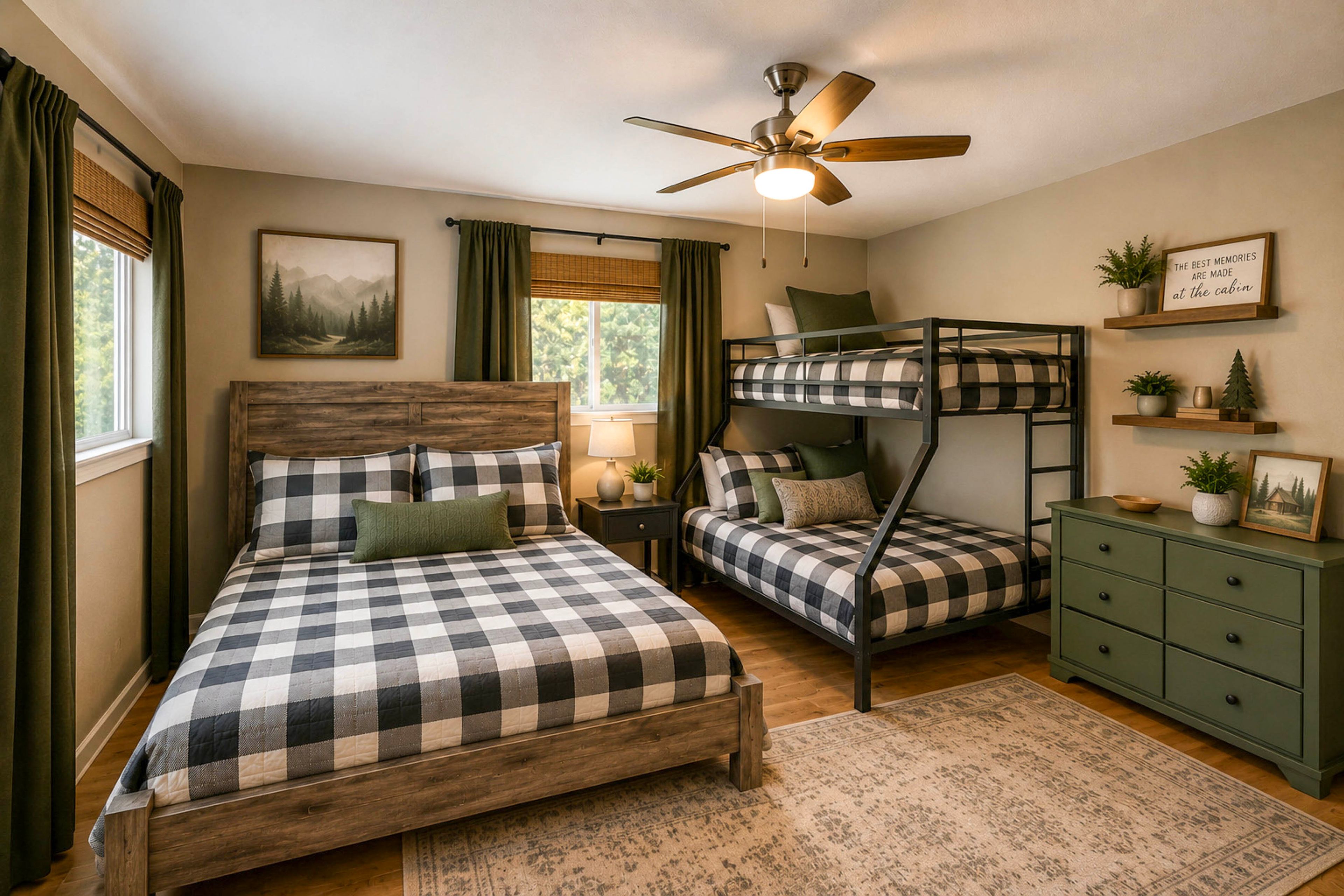 Bedroom 4 | King Bed | Twin/Full Bunk Bed