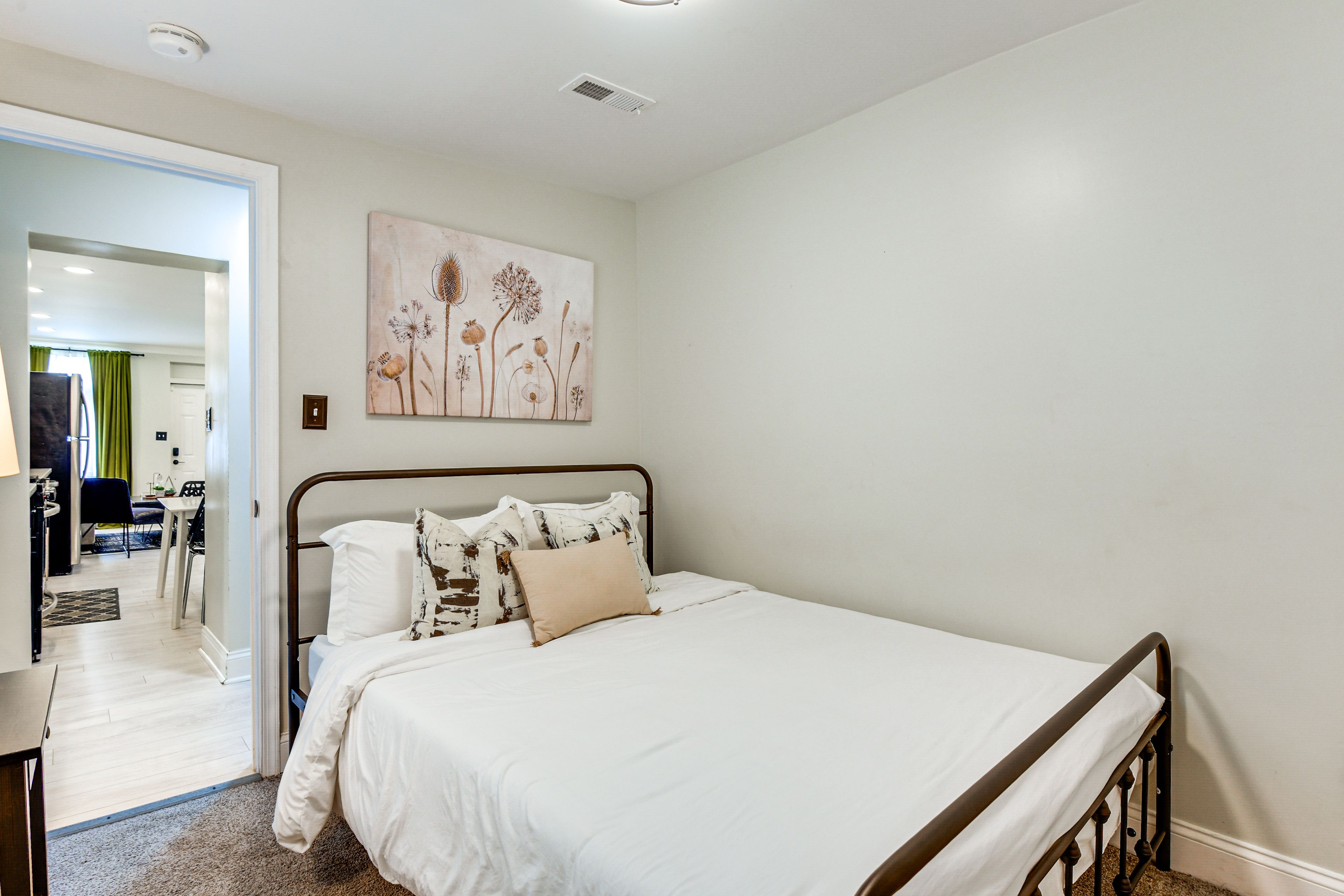 Bedroom 1 | 1st Floor | Queen Bed | Linens Provided | Patio Access
