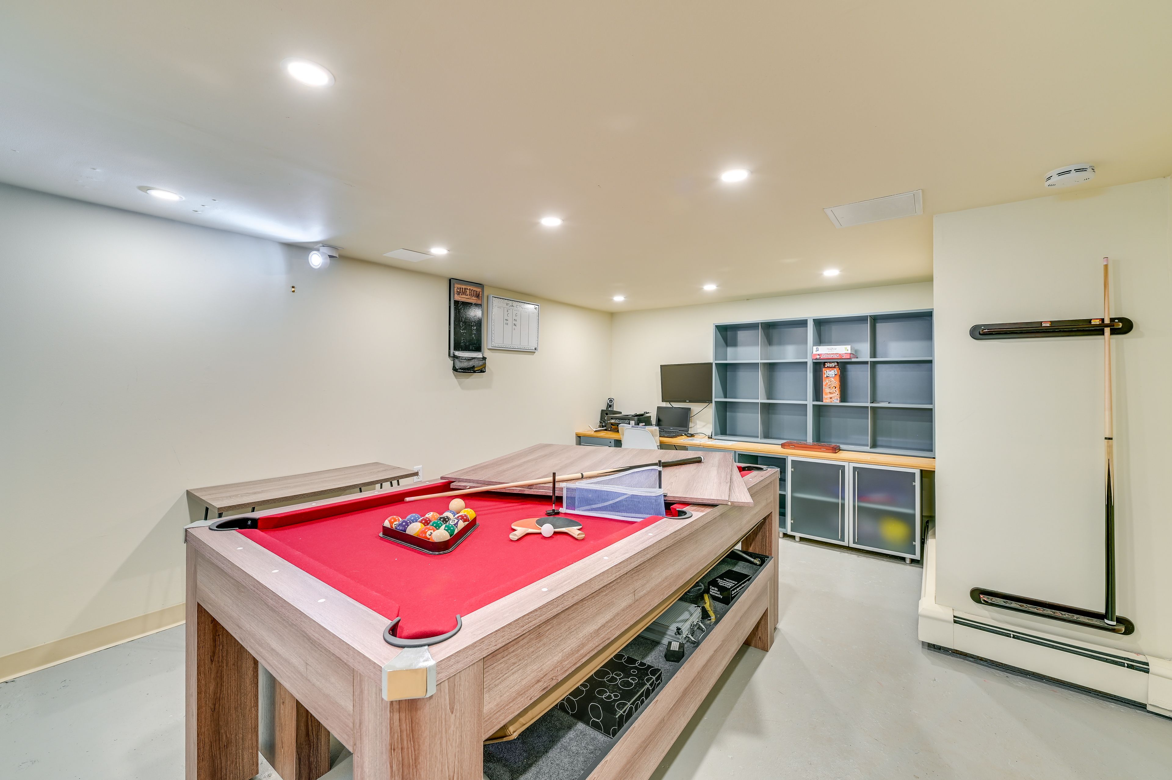 Game Room | Convertible Ping Pong & Pool Table | Dartboard | Board Games