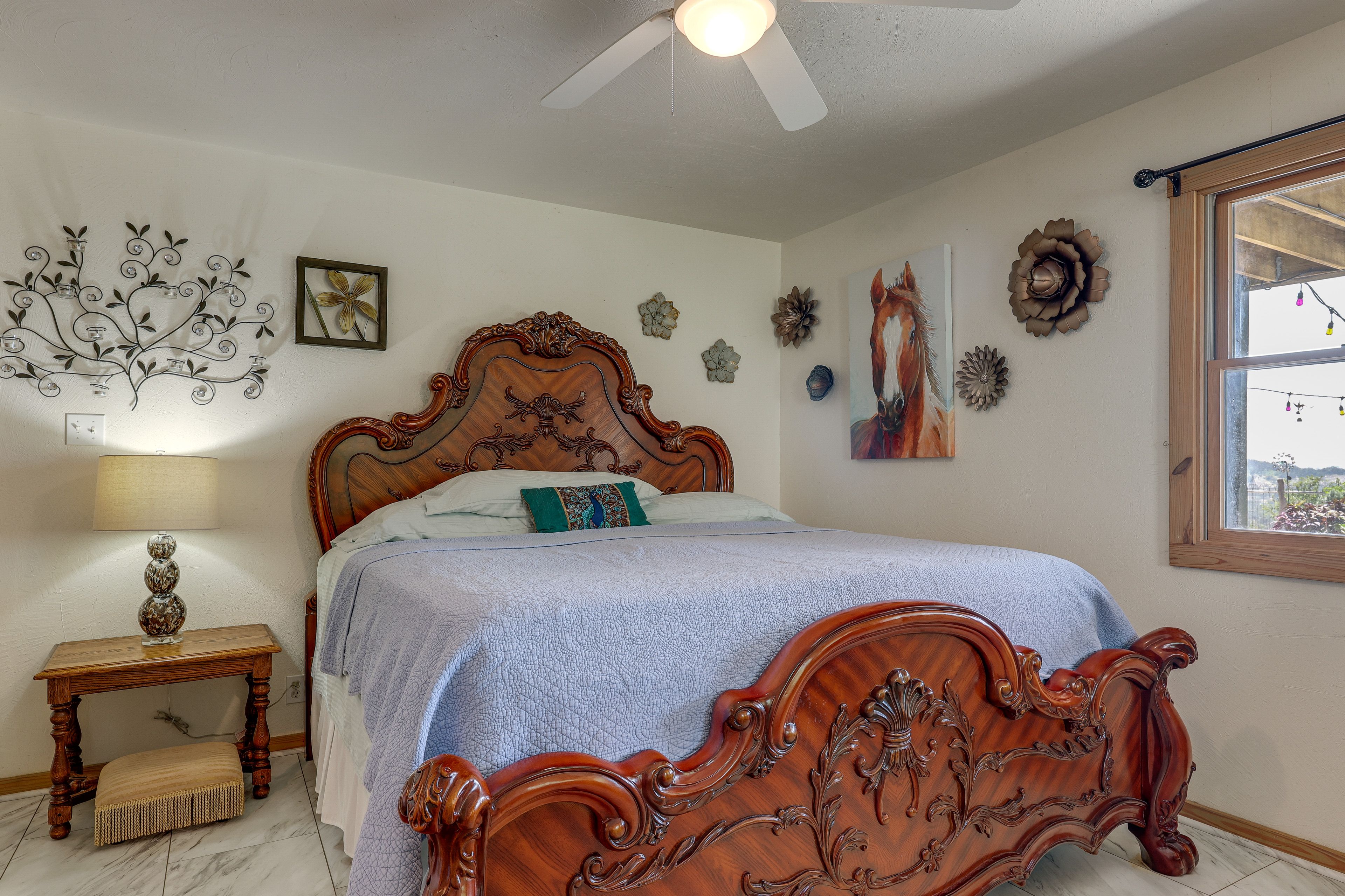 Bedroom 1 | King Bed | Linens Provided | Ceiling Fans