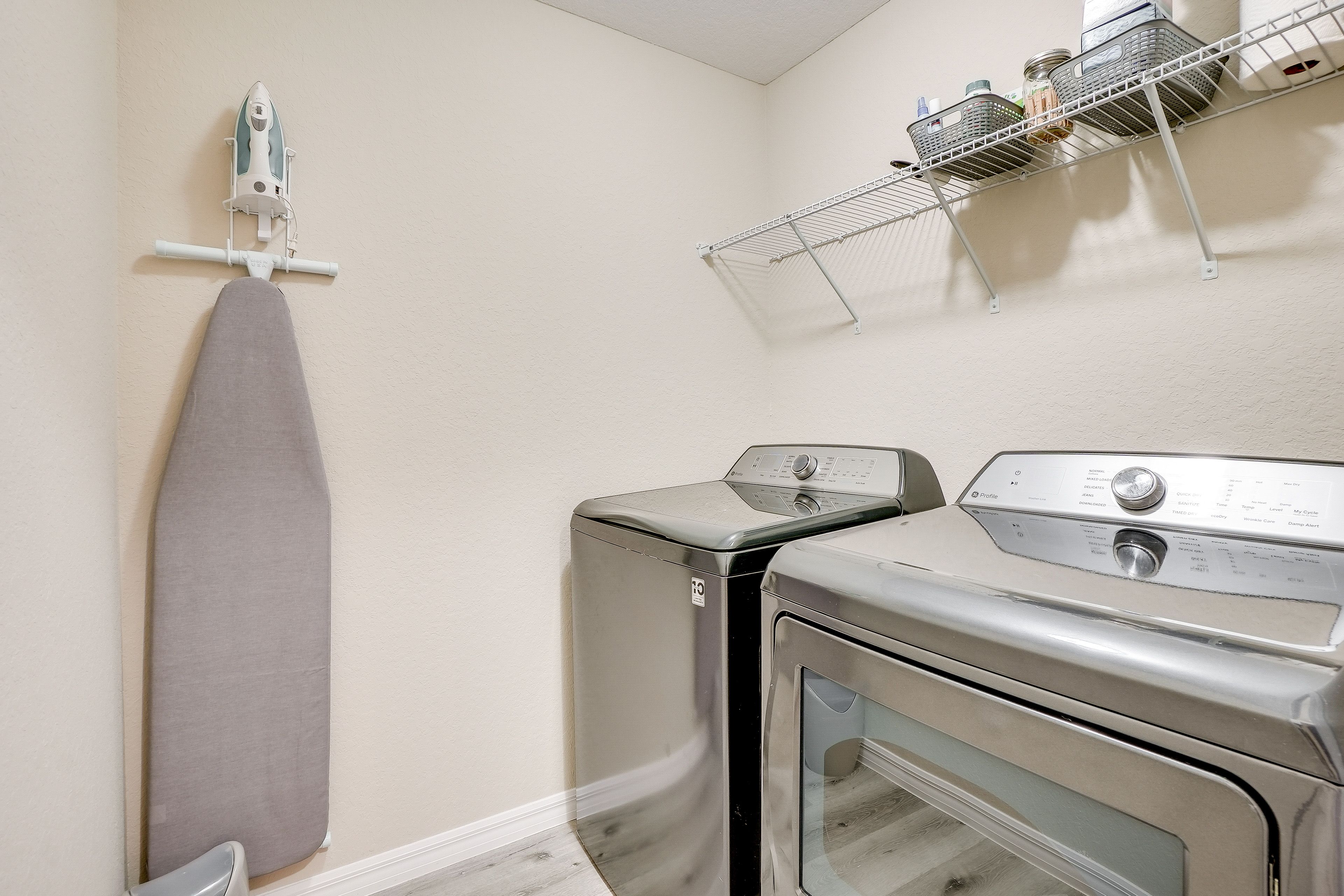 Laundry Area | Washer/Dryer | Hangers | Iron/Board | Trash Bags/Paper Towels