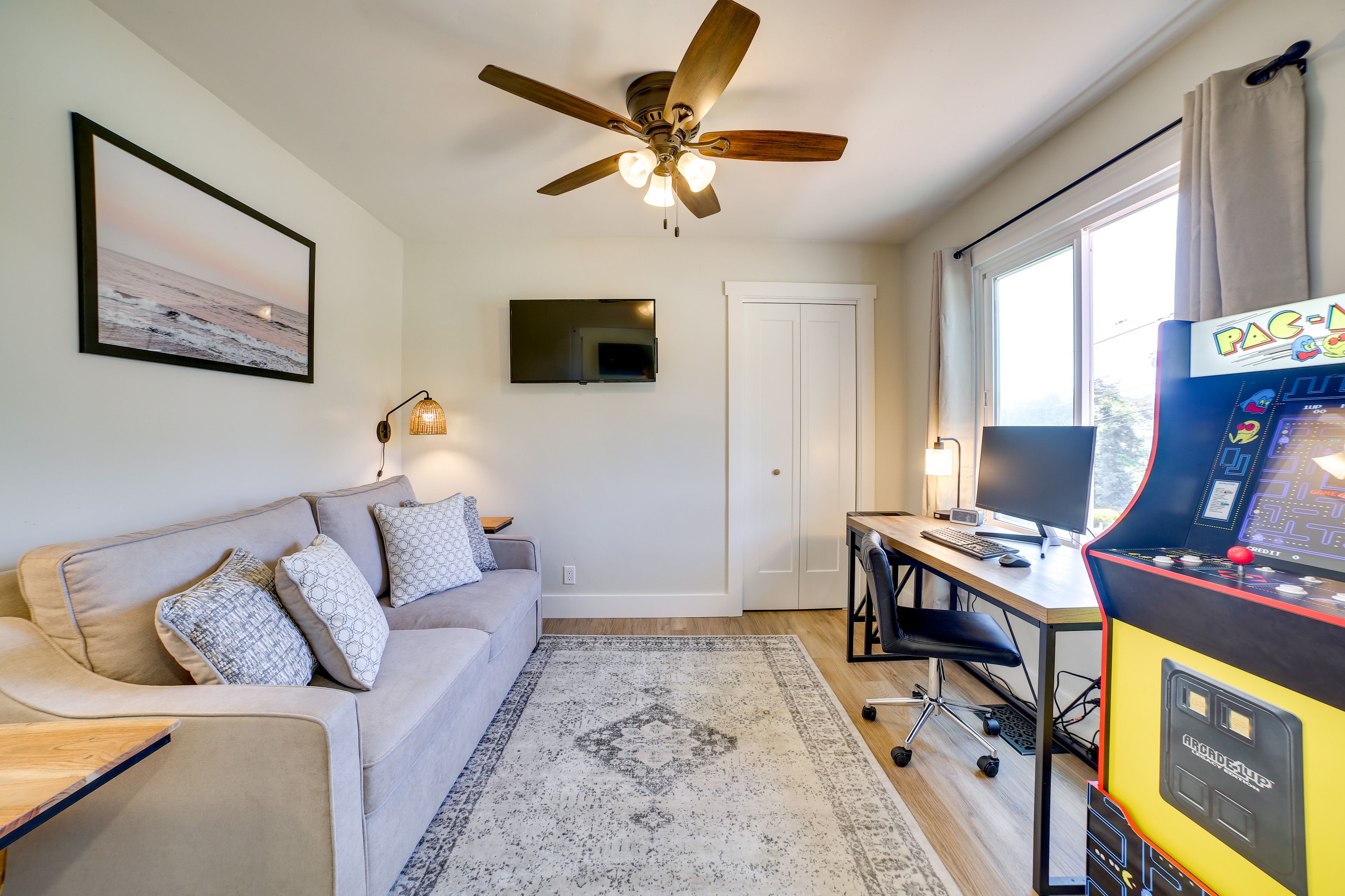 Bedroom 4 (Office) | Queen Sleeper Sofa | Desk Workspace | Arcade Game