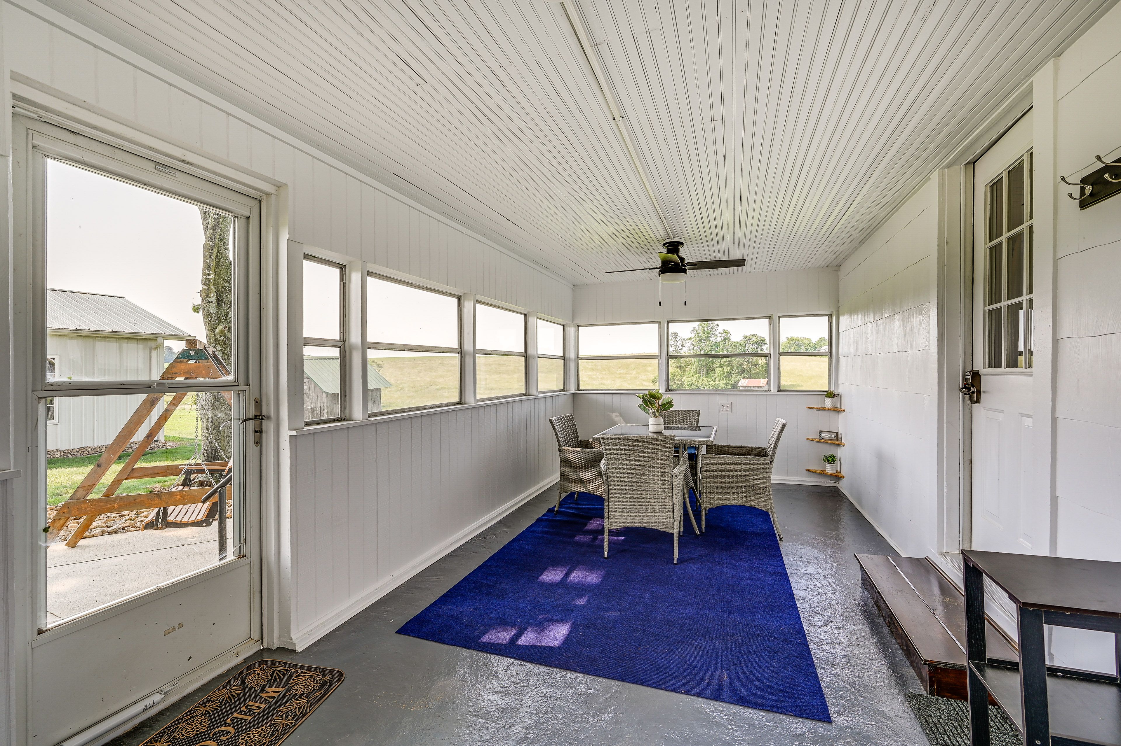Screened-In Porch | Dining Area | Historic Well | Ceiling Fans