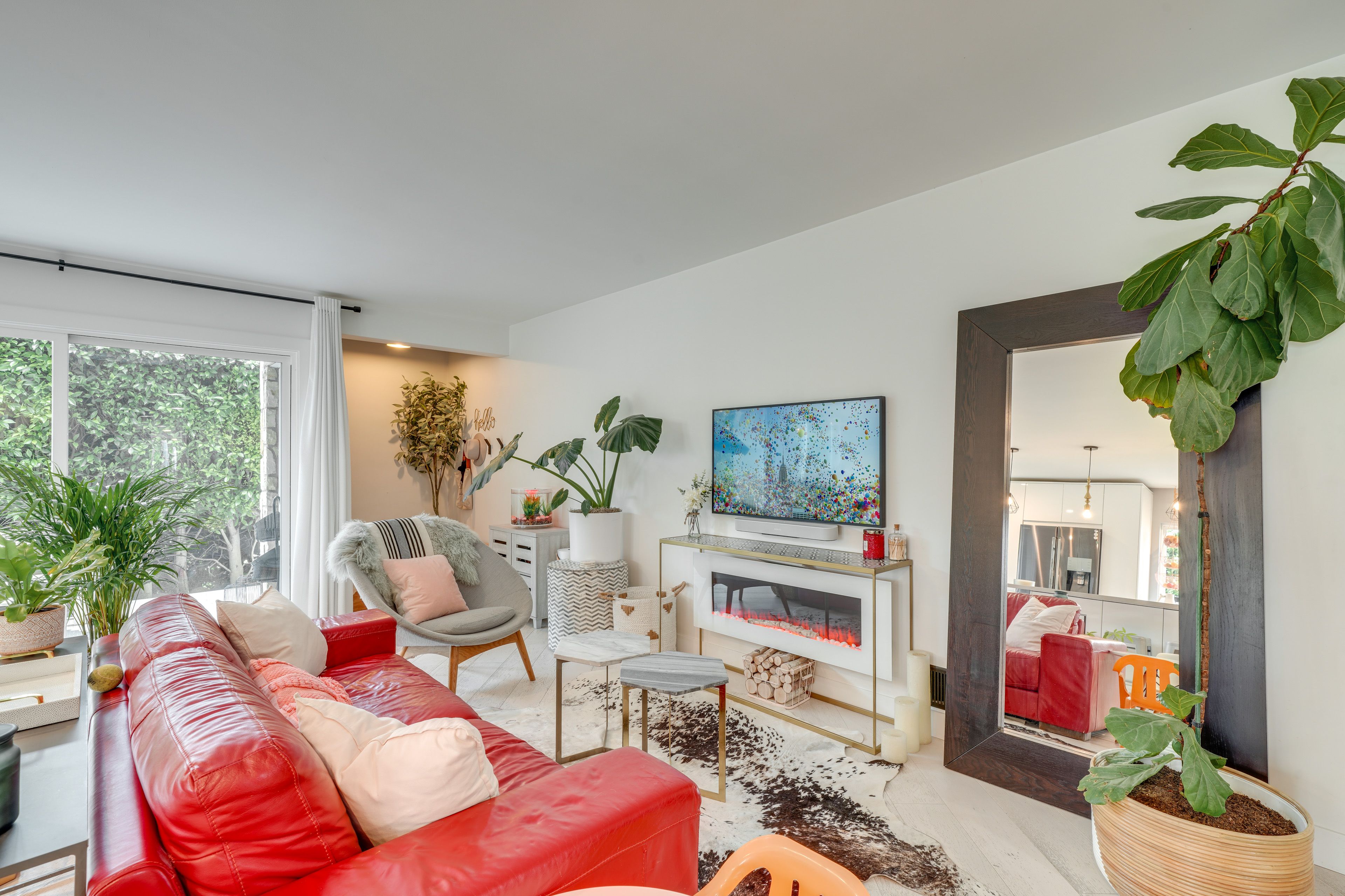 Living Area | Smart TV w/ Cable | Electric Fireplace | Board Games