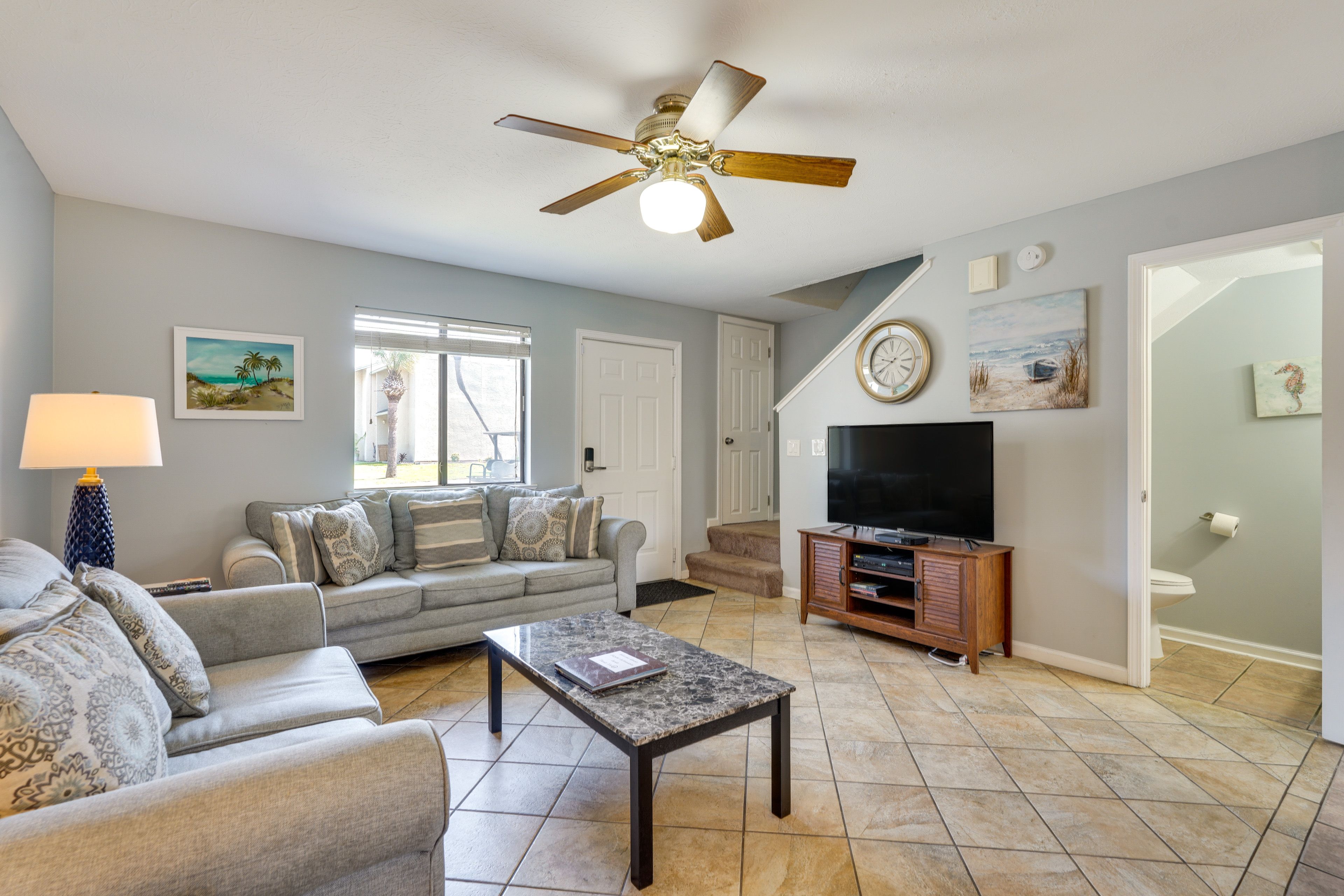 Living Room | Queen Sleeper Sofa | Central A/C & Heating | Smart TV