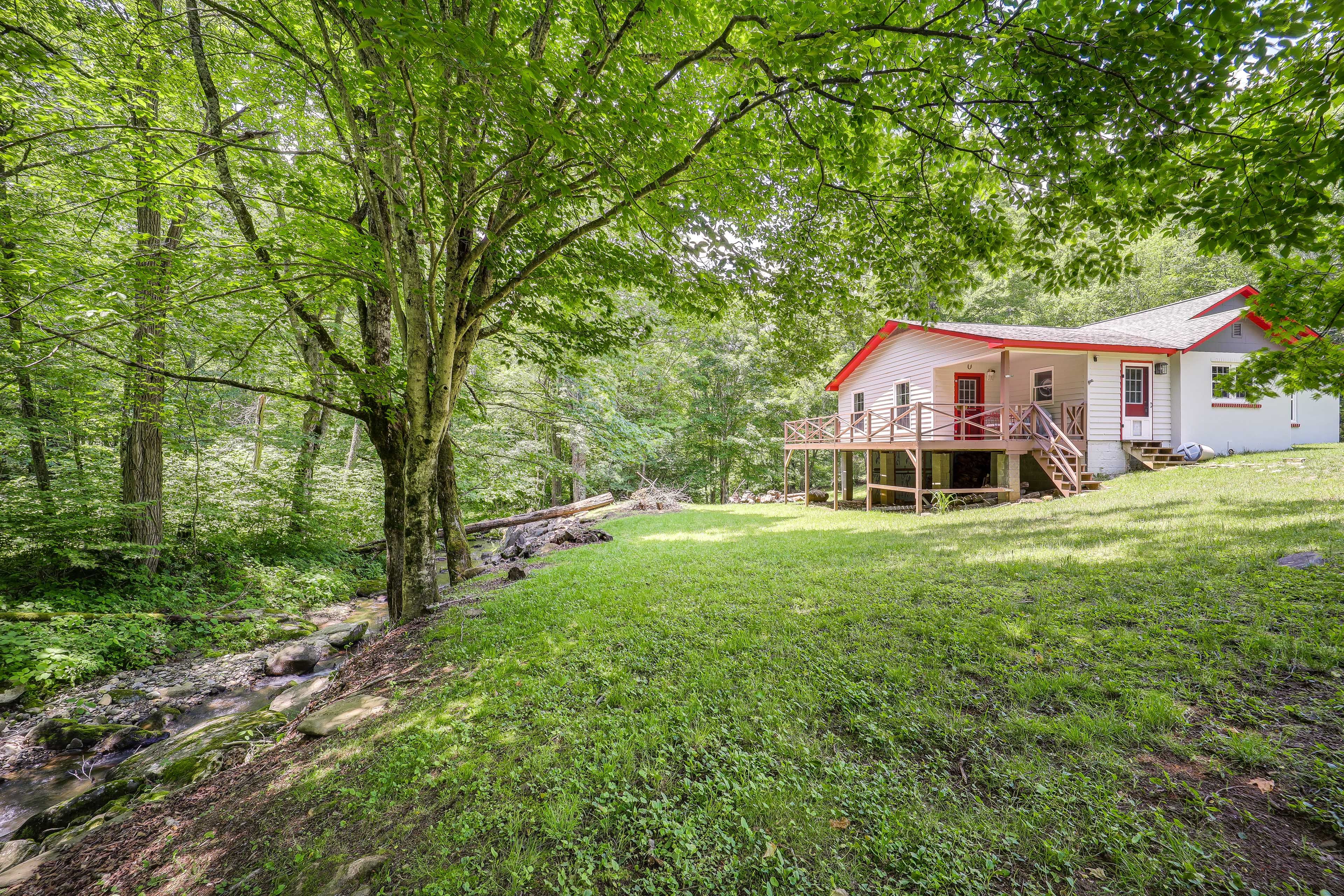 Cottage Exterior | Fishing Stream Access On-Site