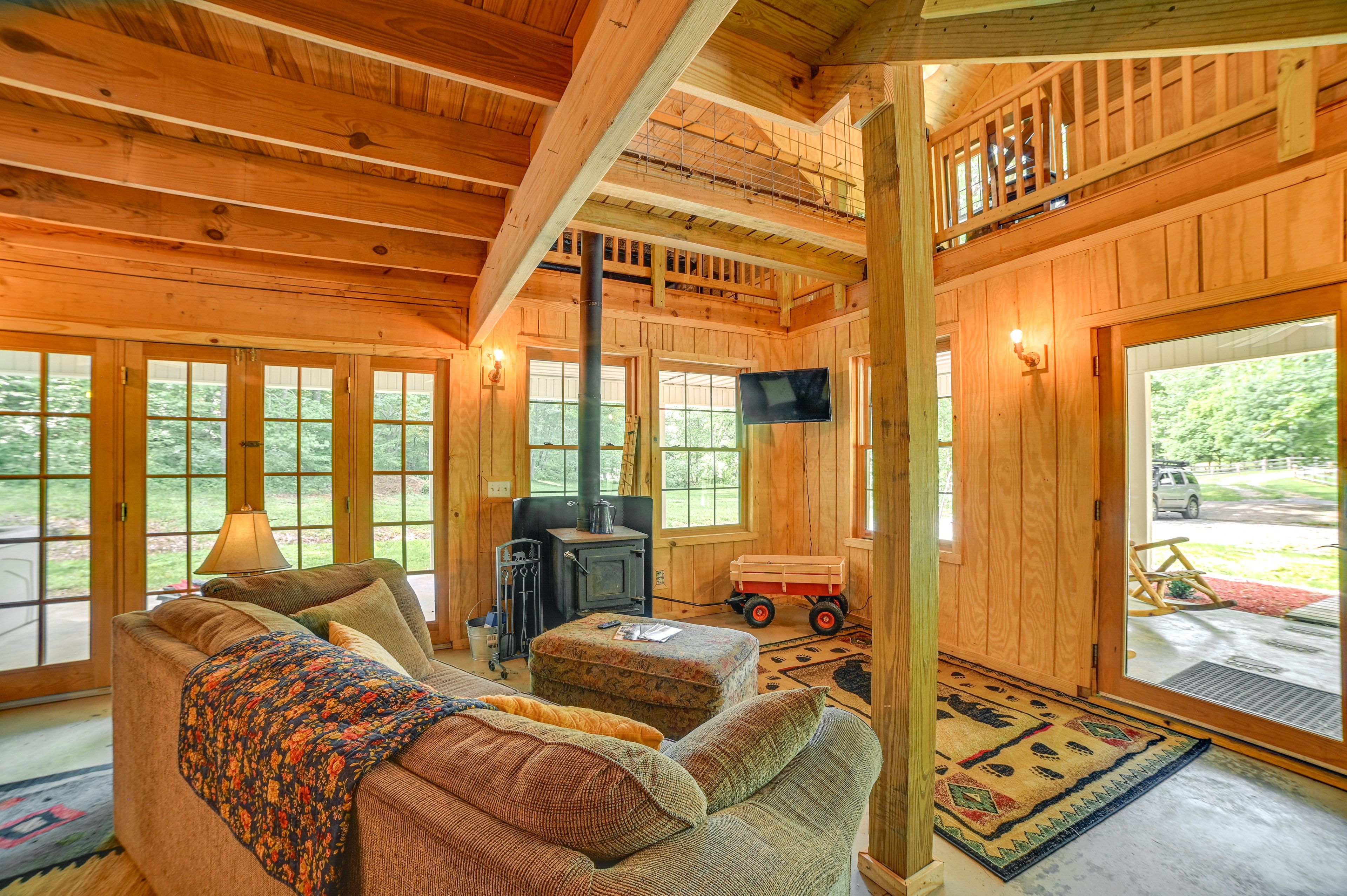 Living Room | 1st Floor | Smart TV w/ Cable | Wood-Burning Stove