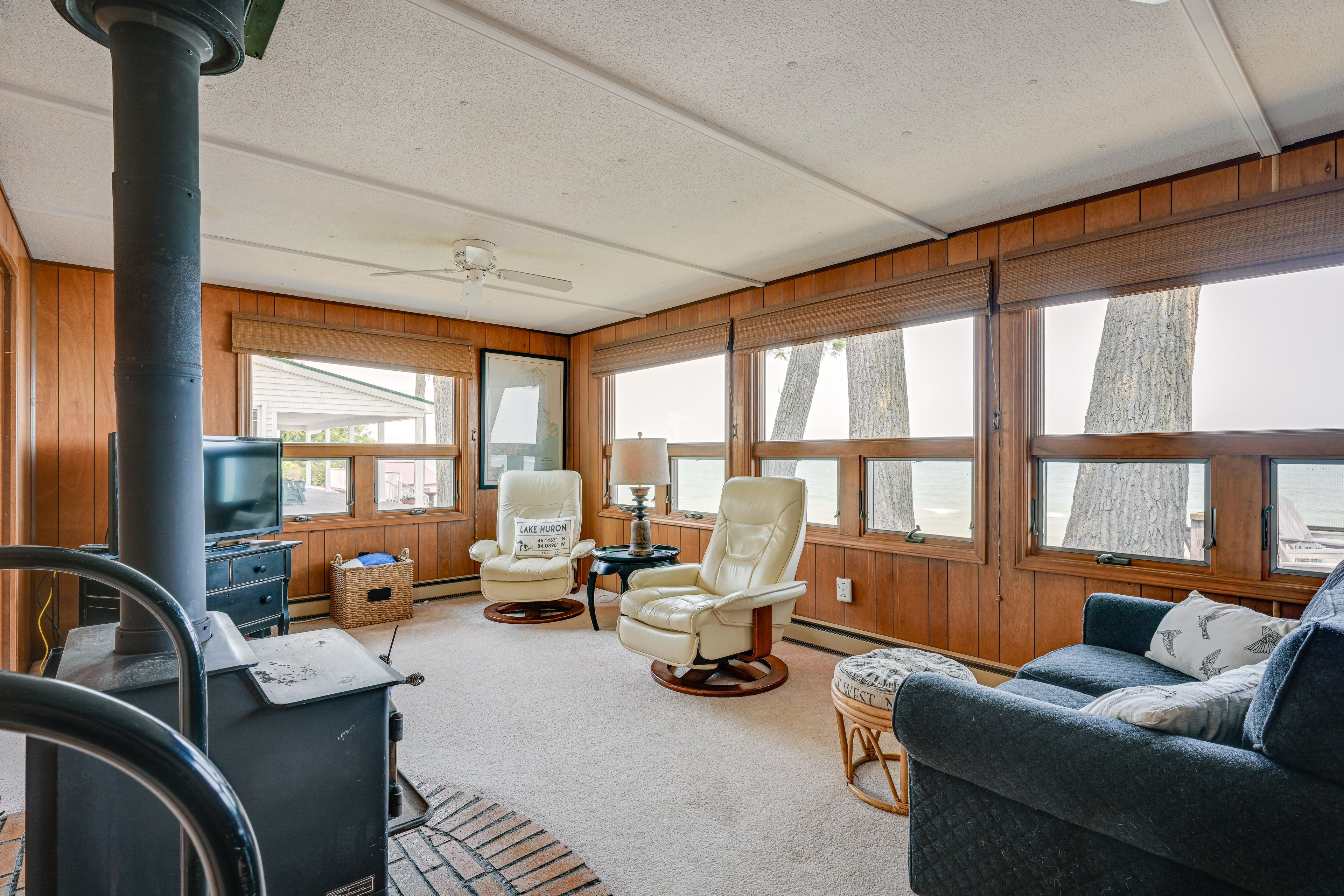 Living Room | Wood-Burning Stove (Decorative Only) | Smart TV