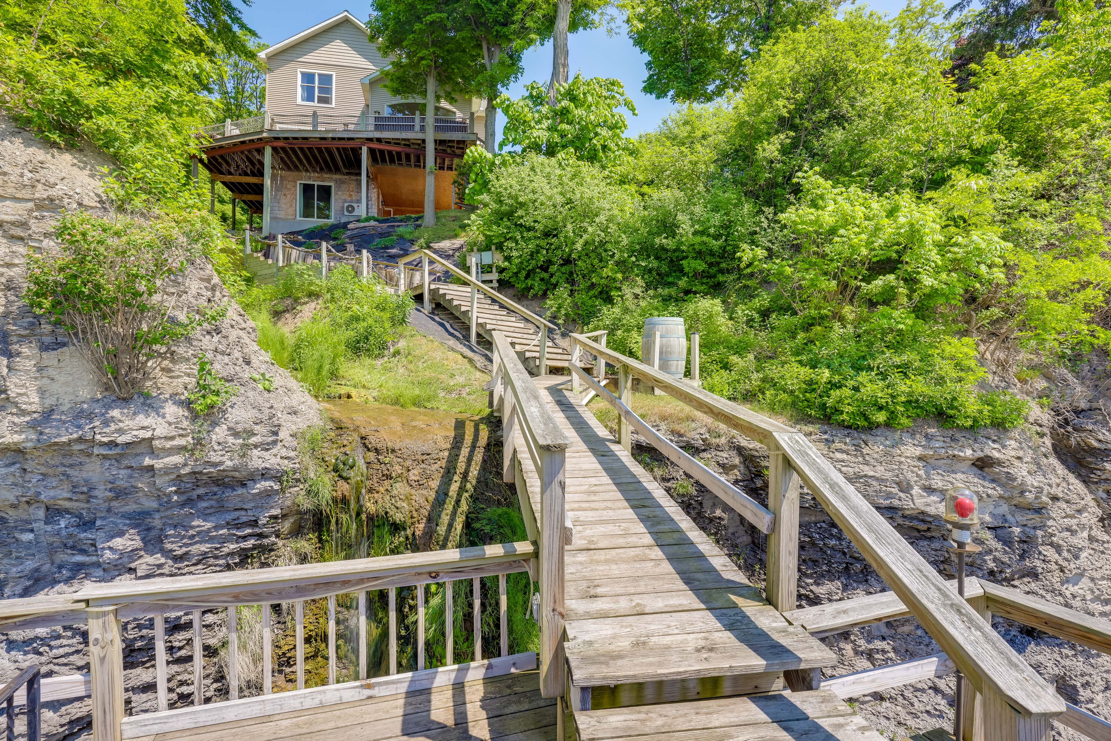 Stairs to Private Dock & Bar