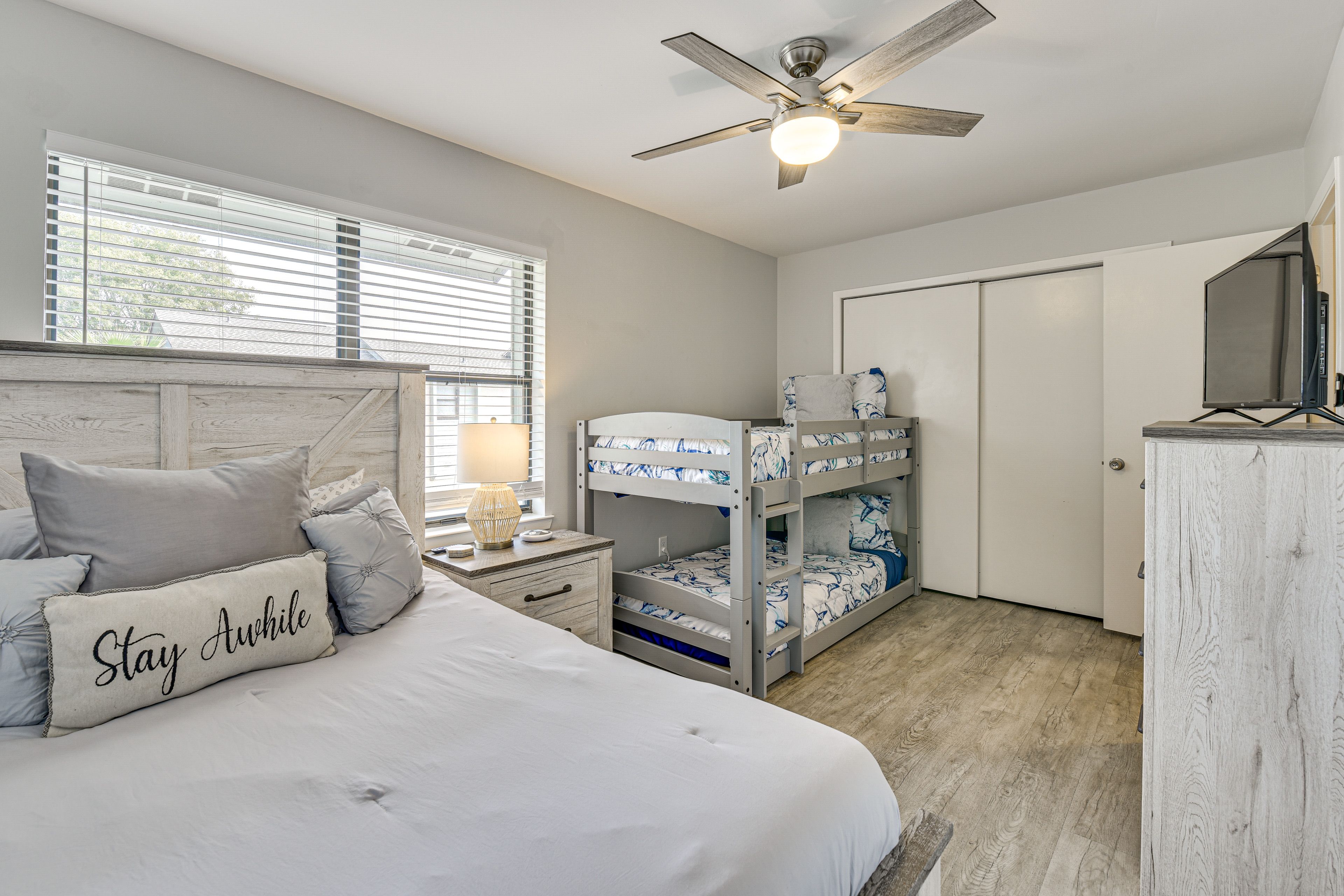Bedroom 2 | Queen Bed | Twin Bunk Bed | 2nd Floor | Linens Provided