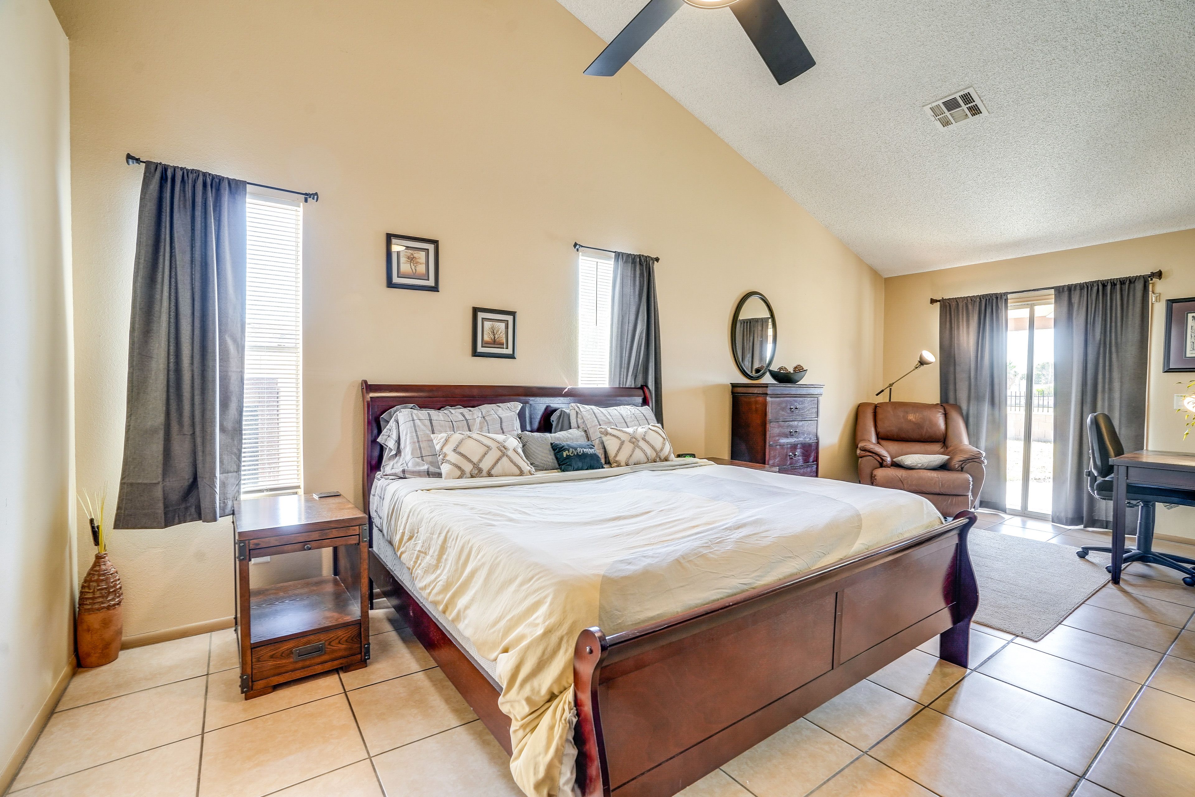 Bedroom 1 | King Bed | Linens Provided | Desk Space