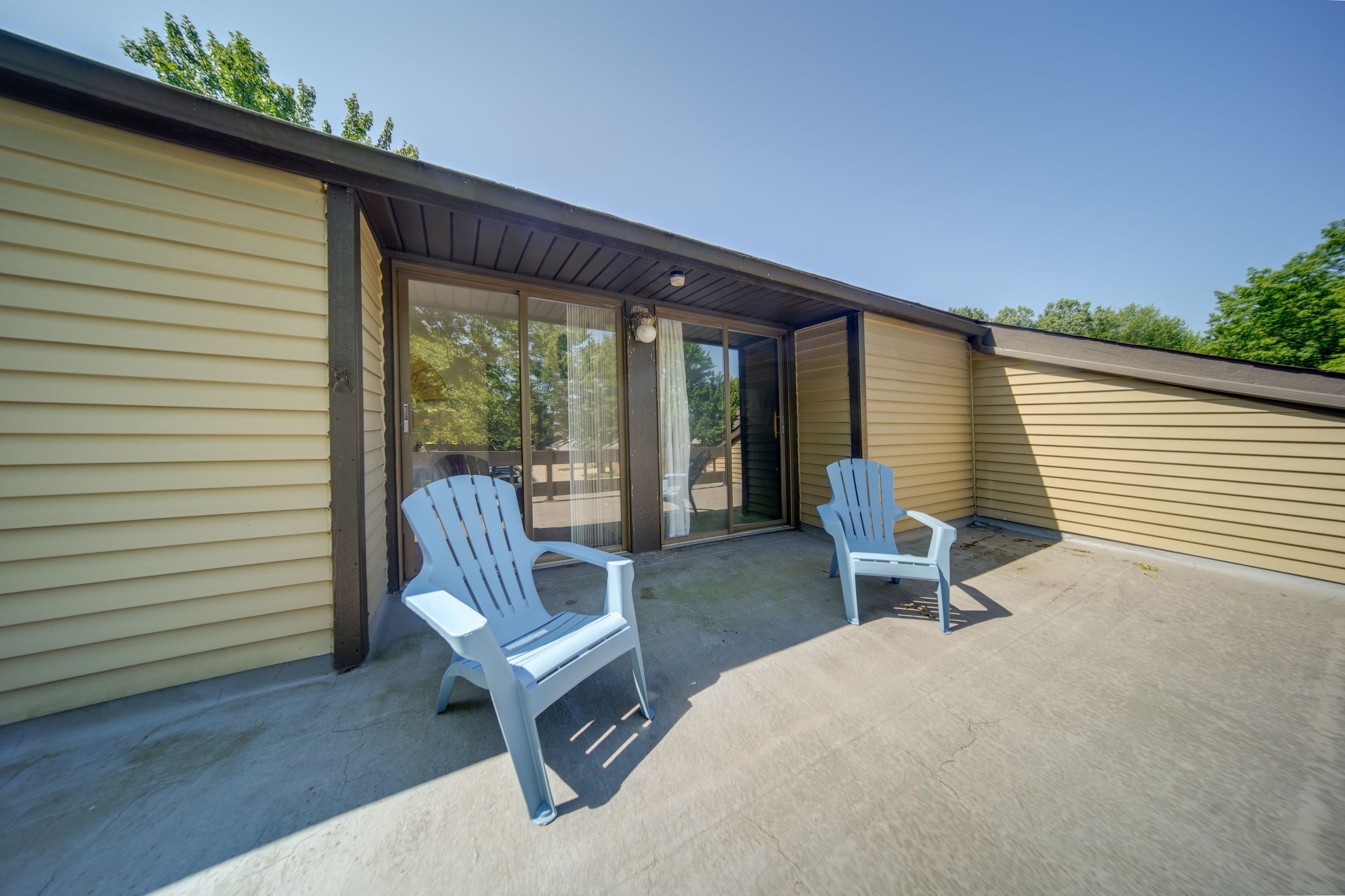 Patio | Sitting Area | Charcoal Grill | Pet Friendly w/ Fee