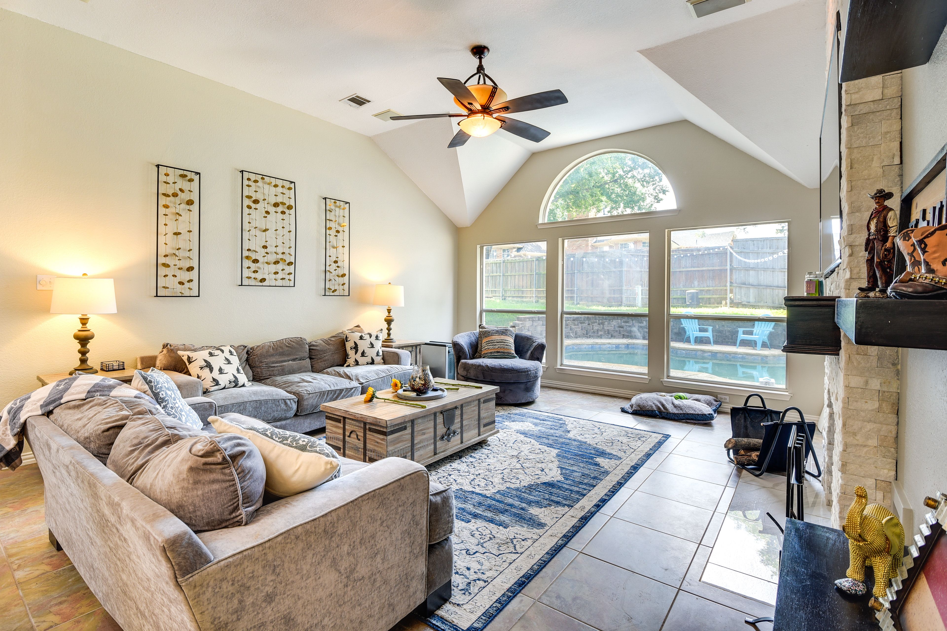 Living Room | Wood-Burning Fireplace