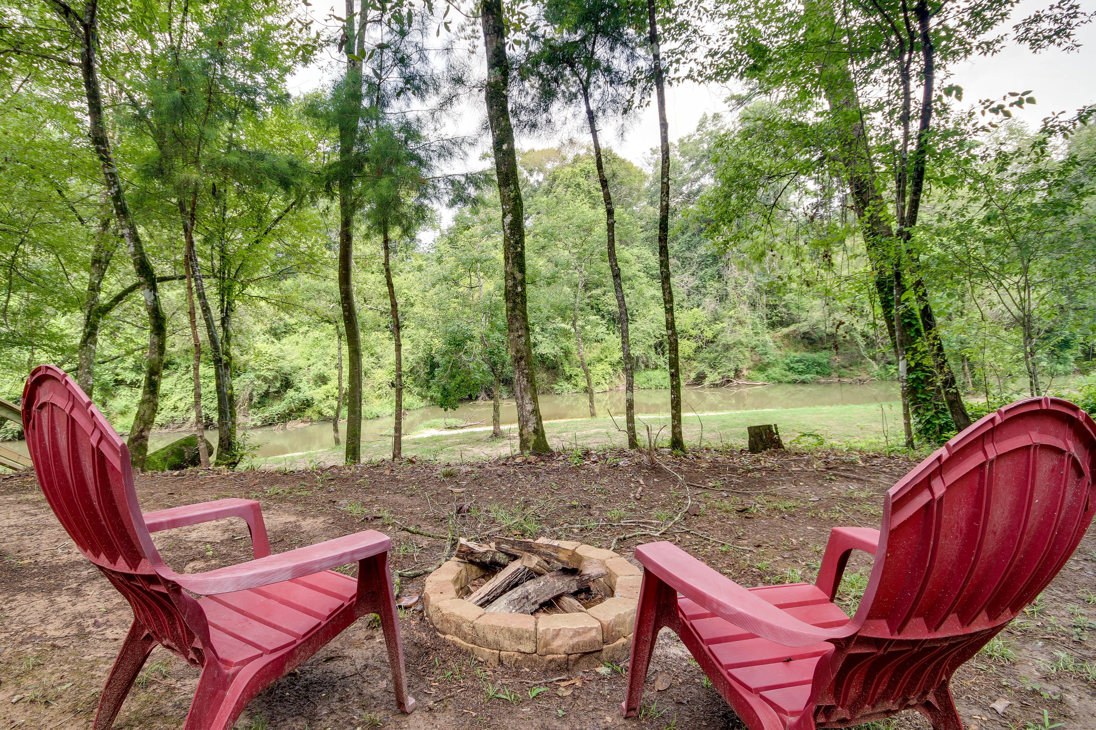 Fire Pit Area | On-Site Creek