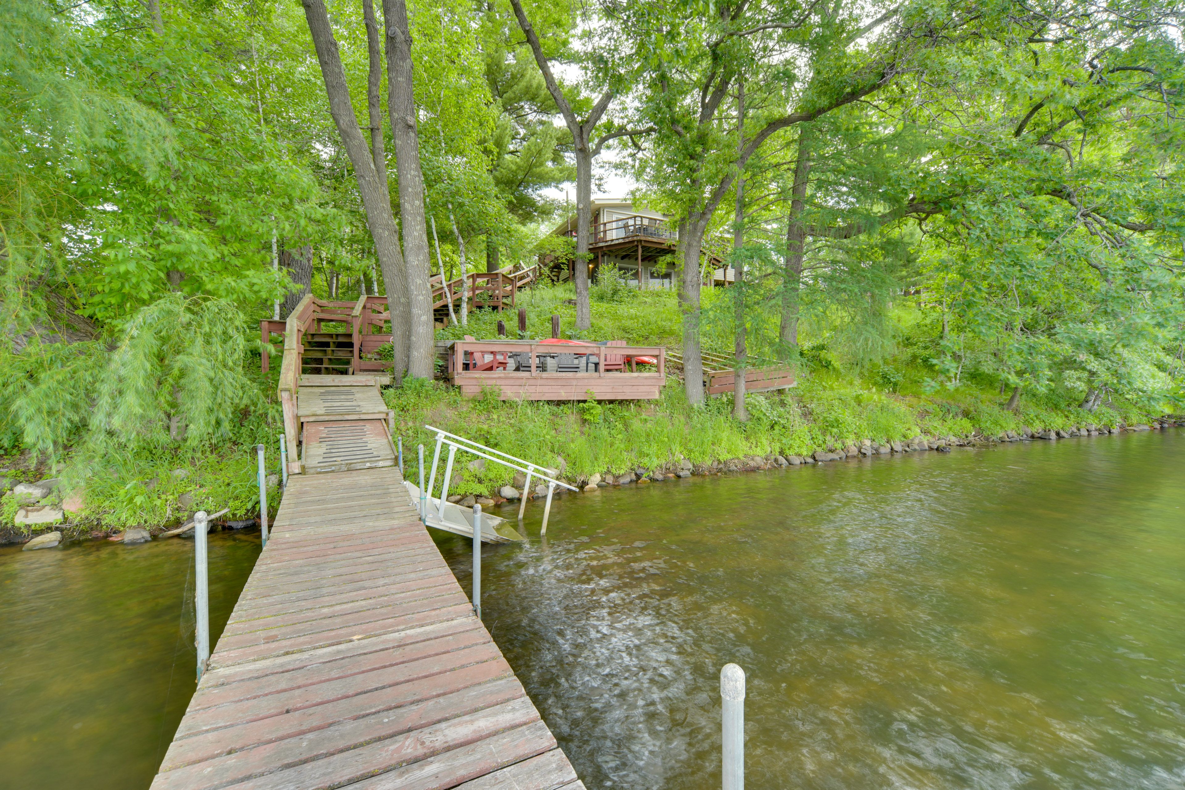 Cabin Exterior | Private Dock | Lake Access On-Site