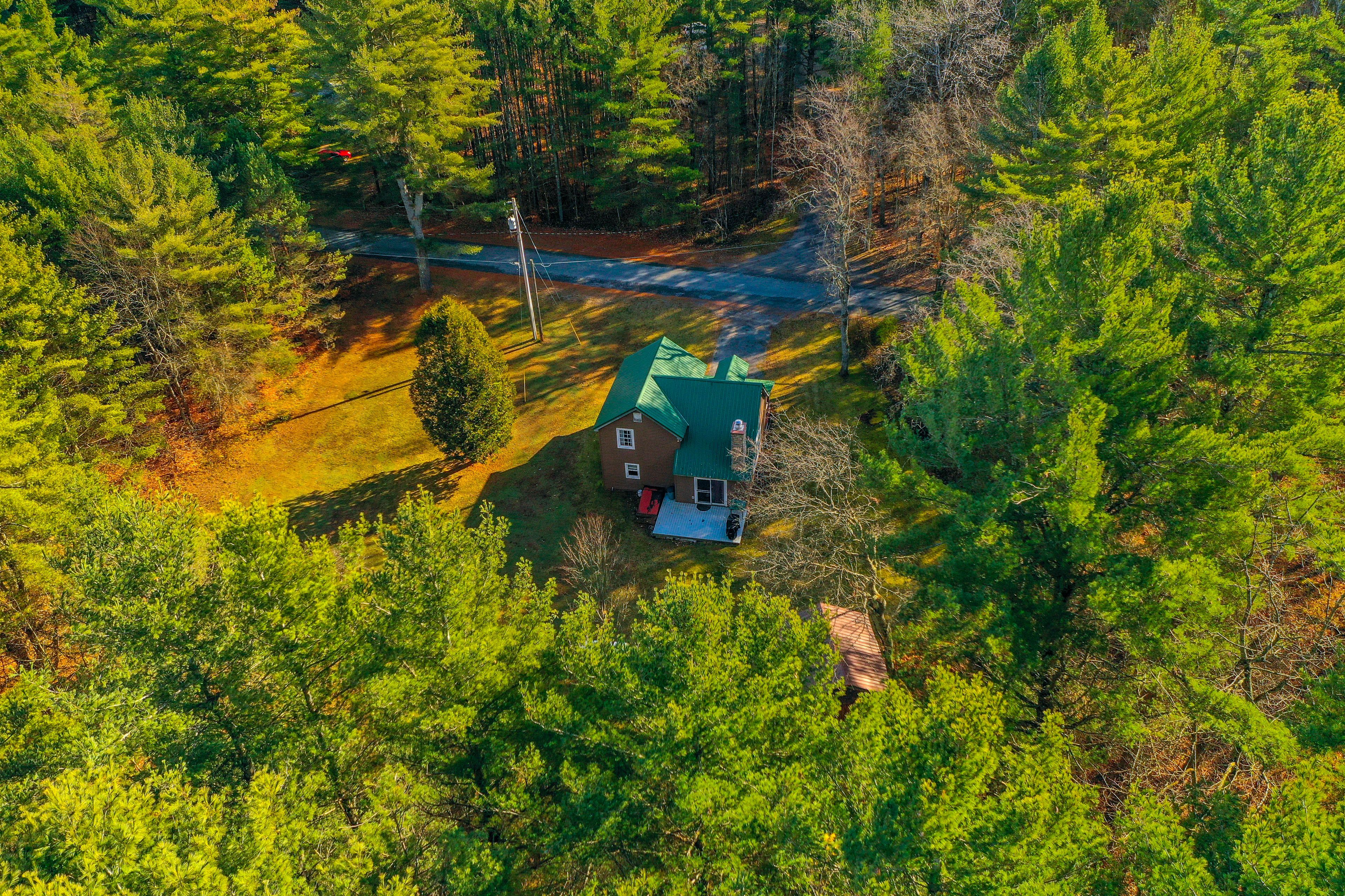 Aerial View of Property | Snowmobile & ATV Trails On-Site | Walk to Restaurants