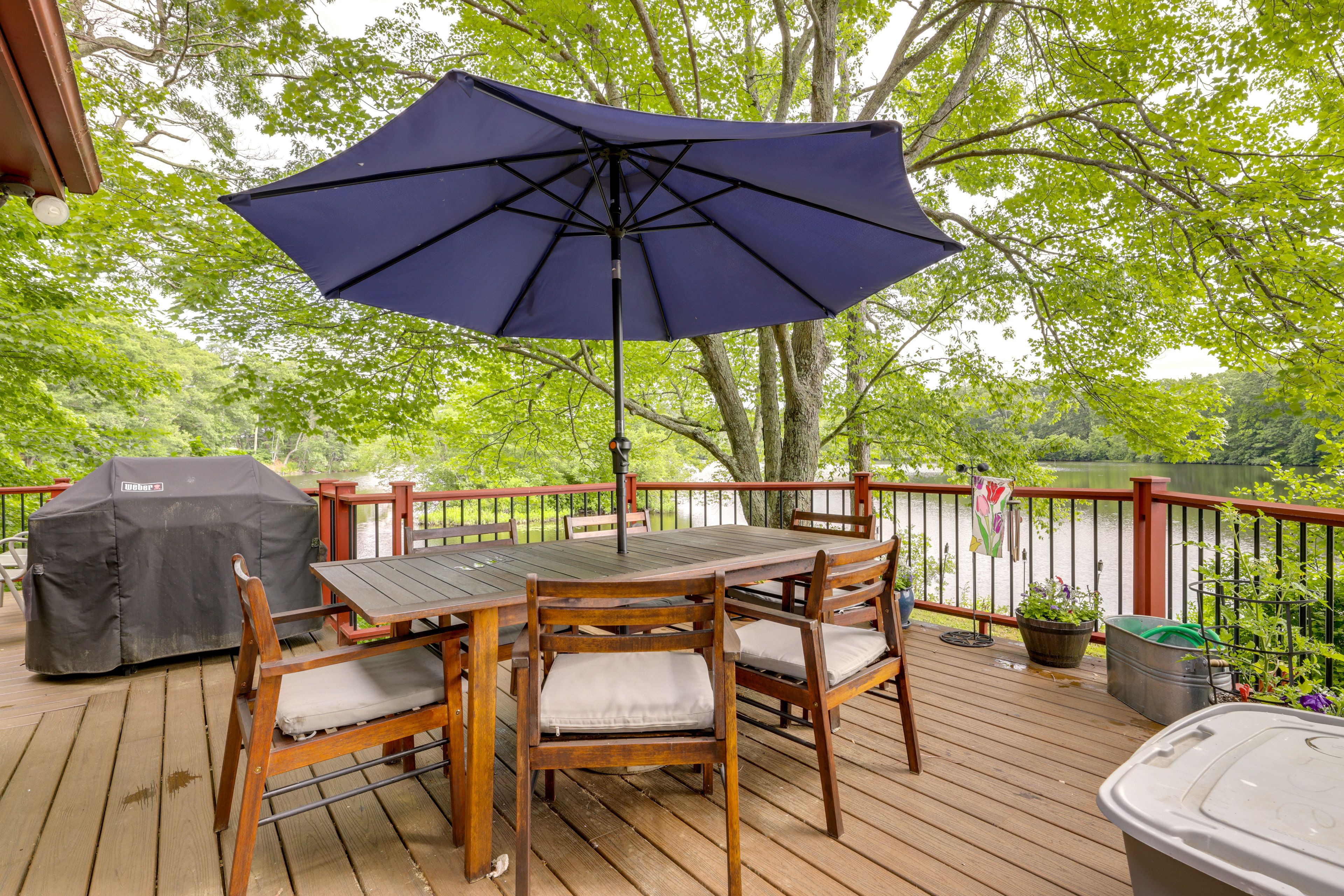 Deck | Gas Grill | Outdoor Dining Area | Lakefront Property