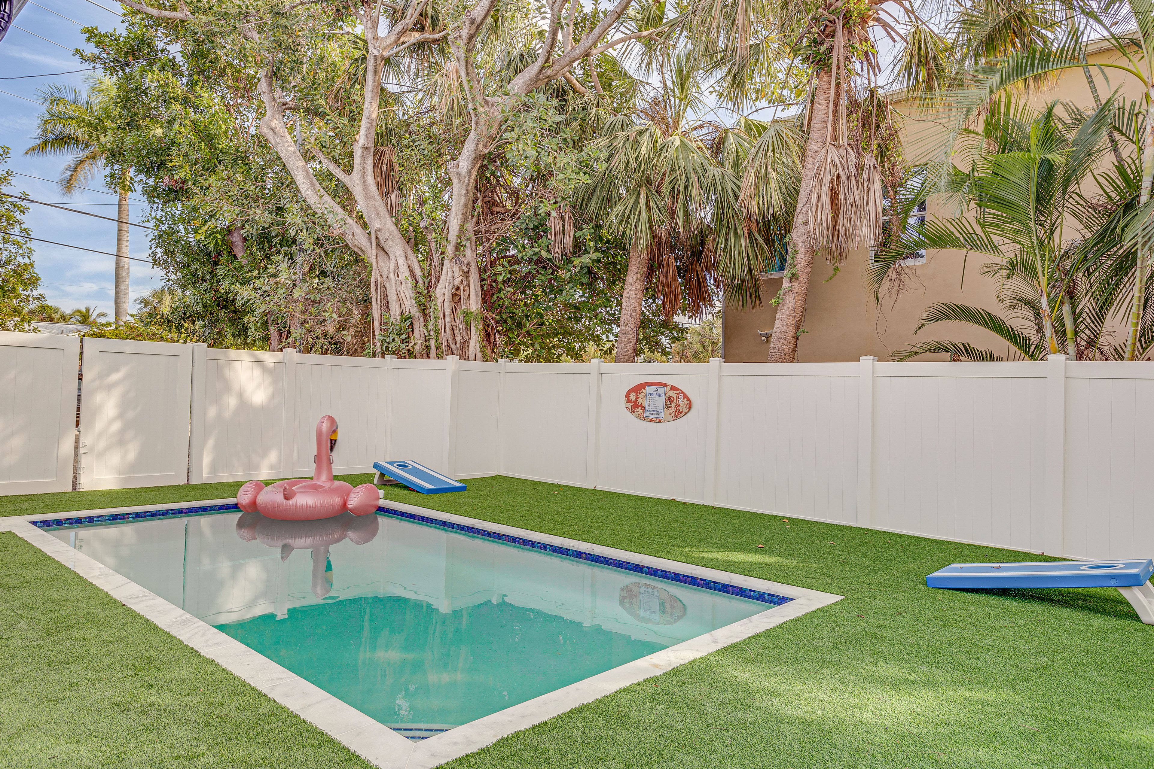 Private Yard | Private Heated Pool (Depth 3'-4.5') | Cornhole
