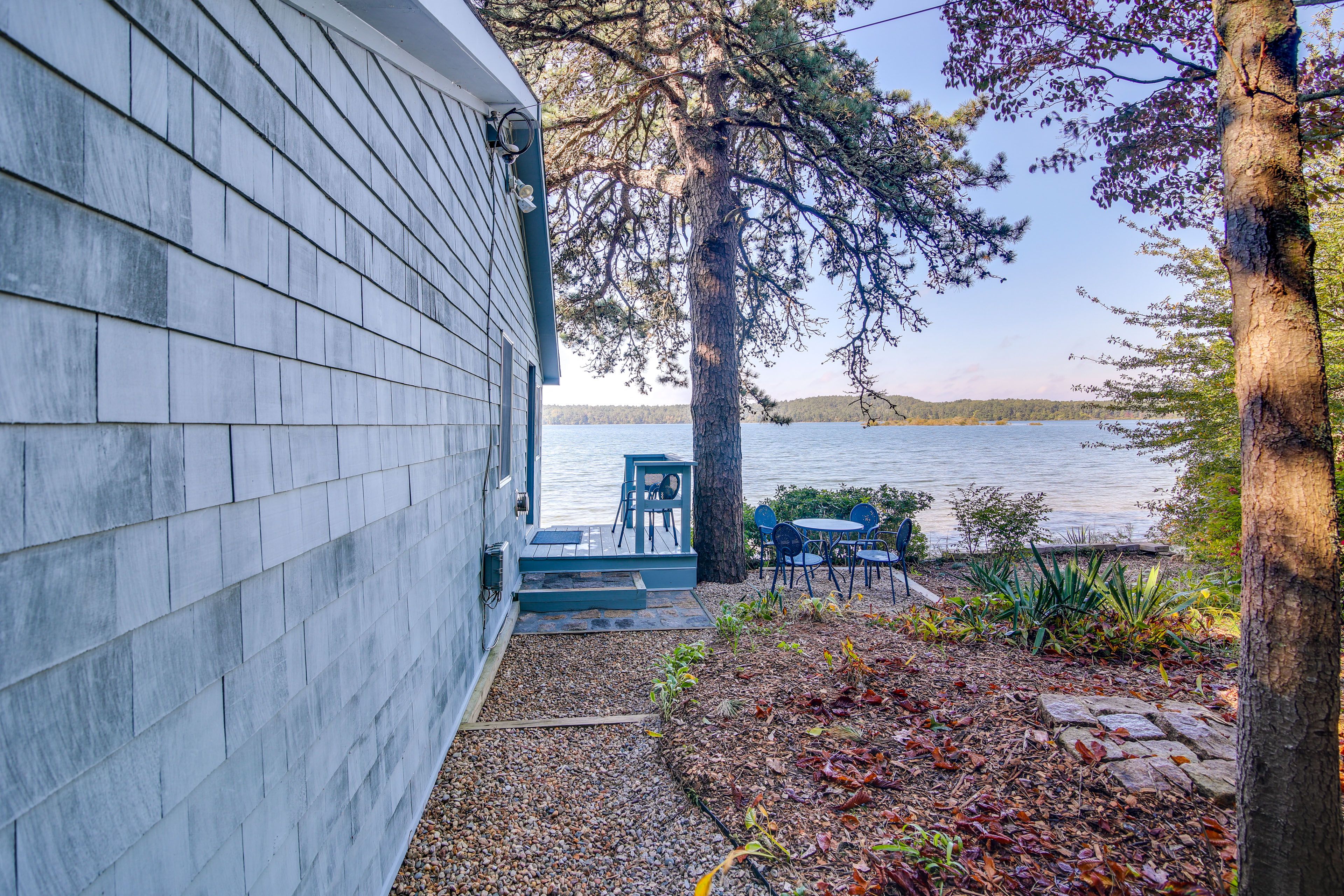 Cottage Exterior | Furnished Deck | Dining Area | Pond Views