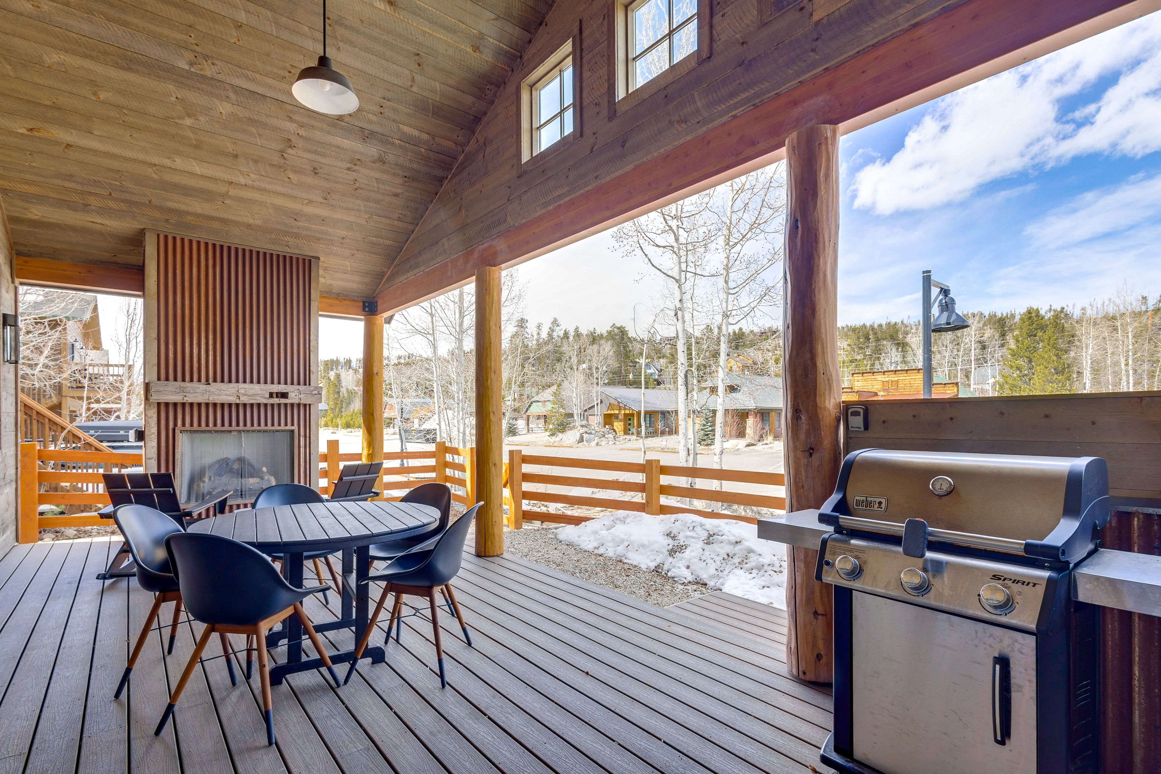 Covered Deck | Outdoor Fireplace | Dining Area