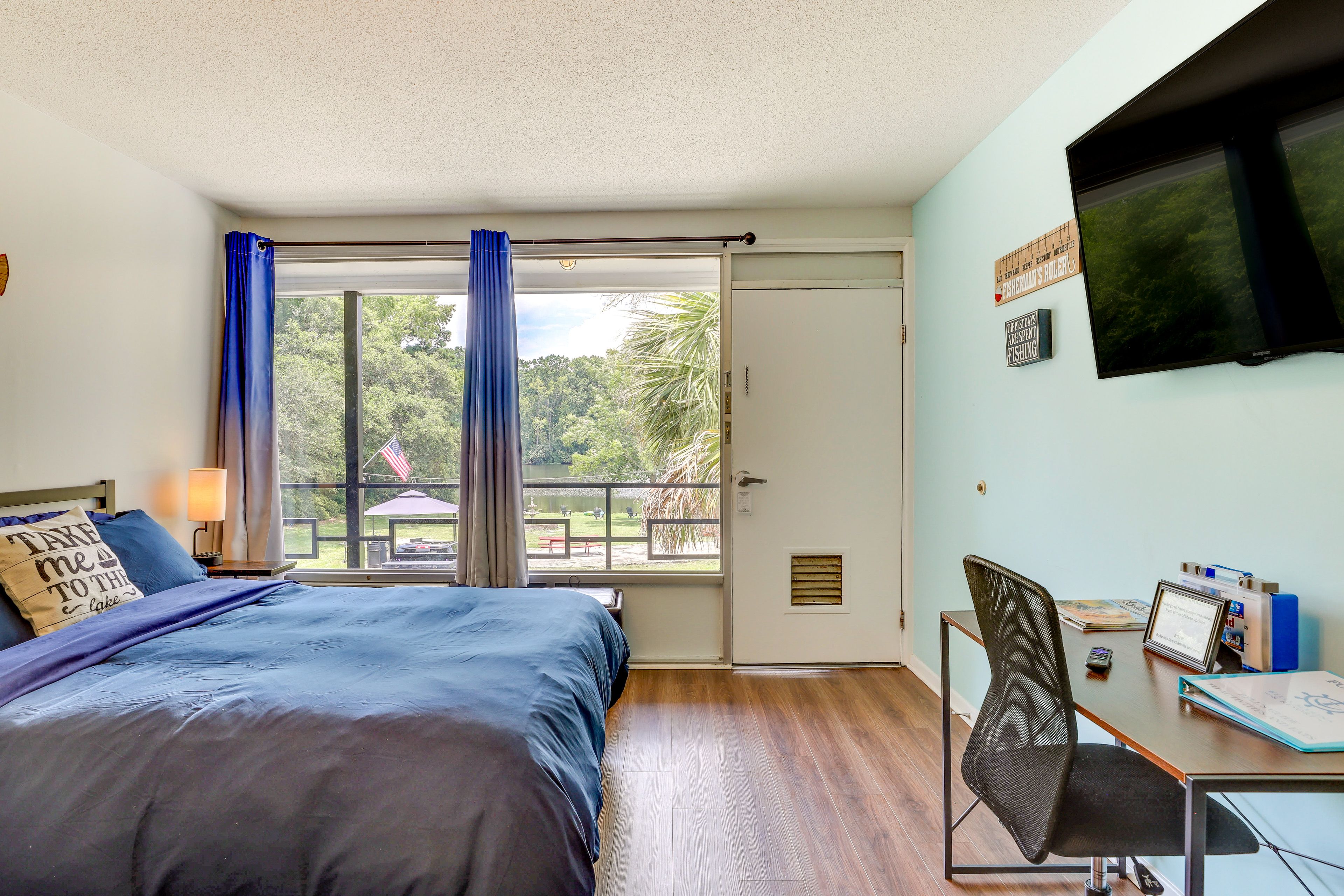 Studio | Sleeping Area | Main Level | Queen Bed | Linens Provided