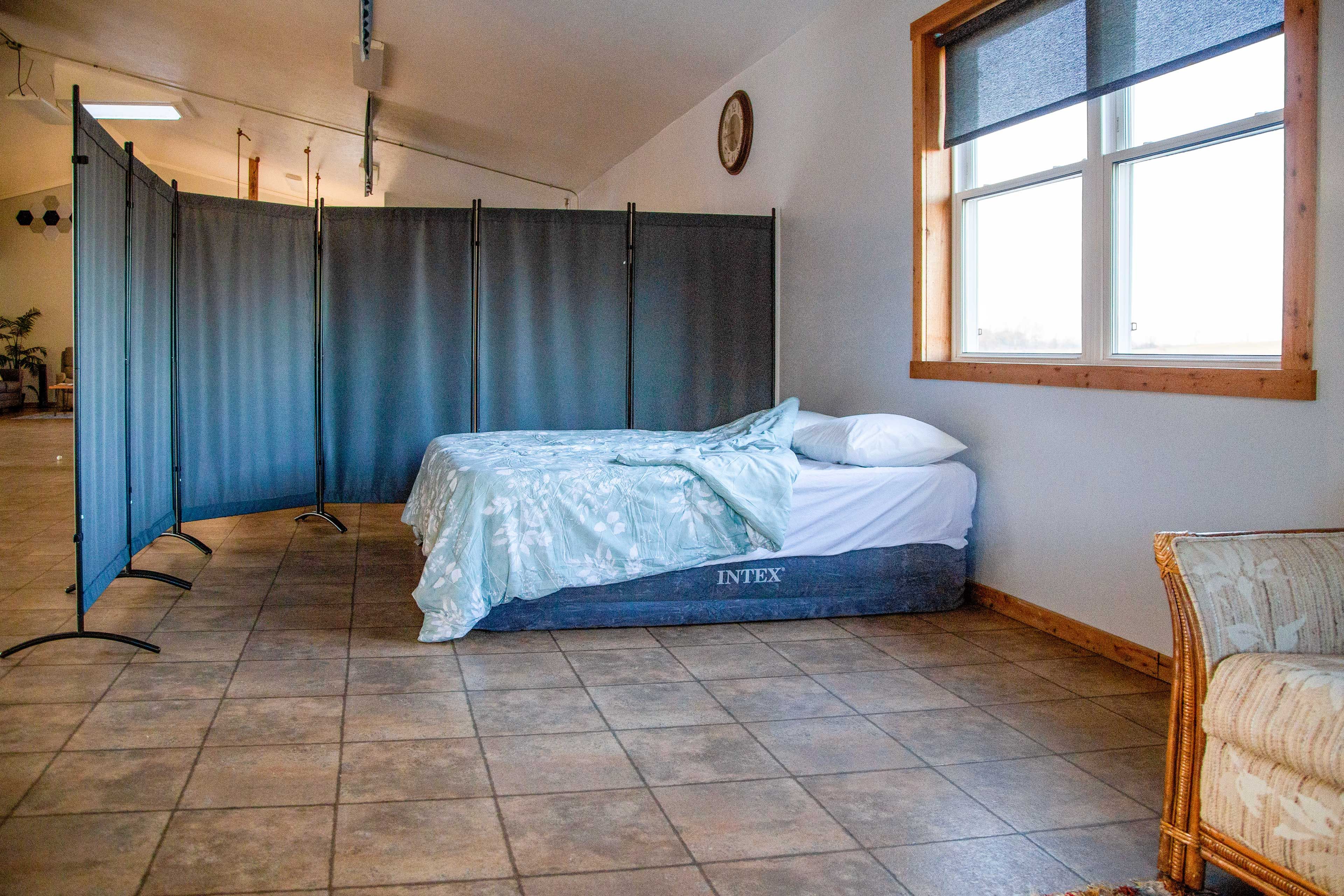 Living Room | Queen Air Mattress w/ Privacy Screen