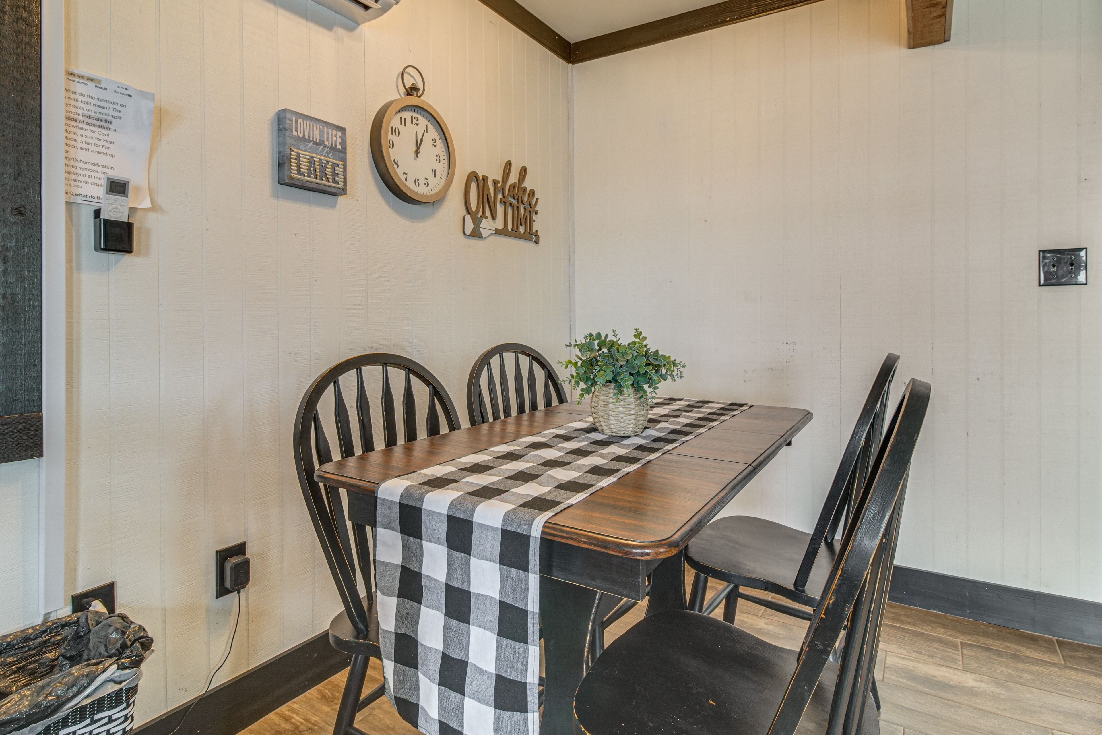 Dining Area | Dishware/Flatware Provided | Window A/C Unit