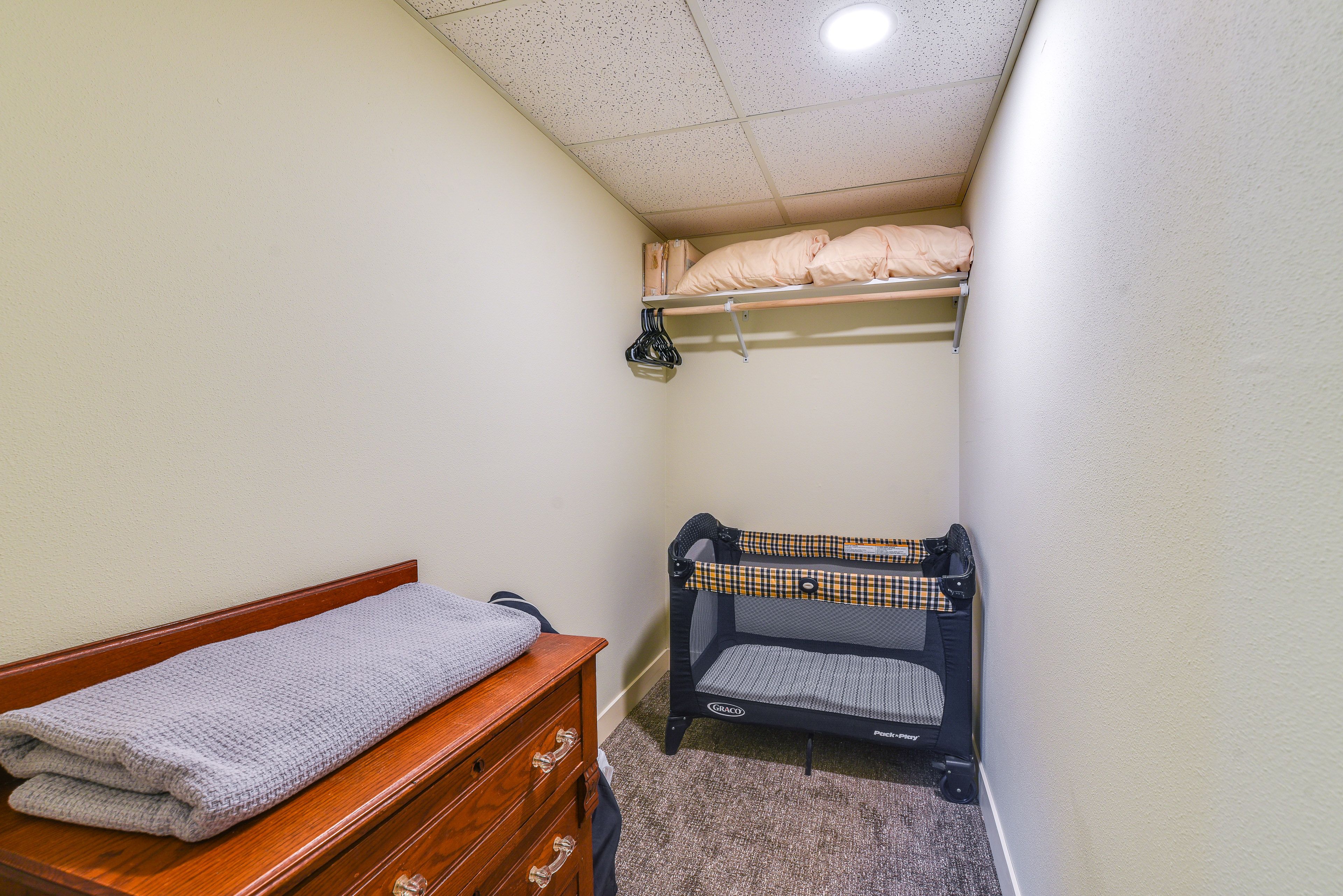 Closet Sleeping Area | Pack 'n Play | Basement