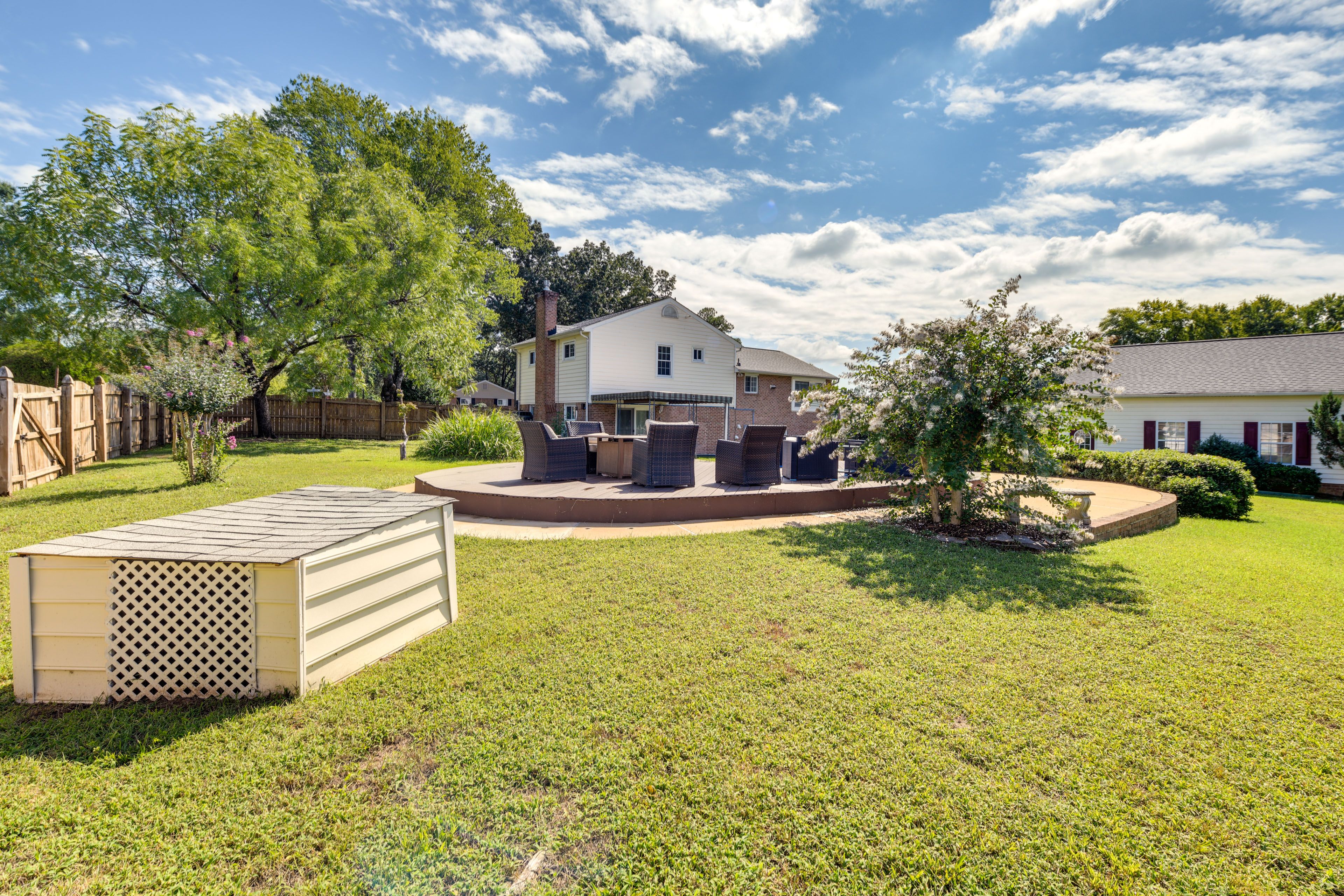 House Exterior | Shared Deck & Fire Pit