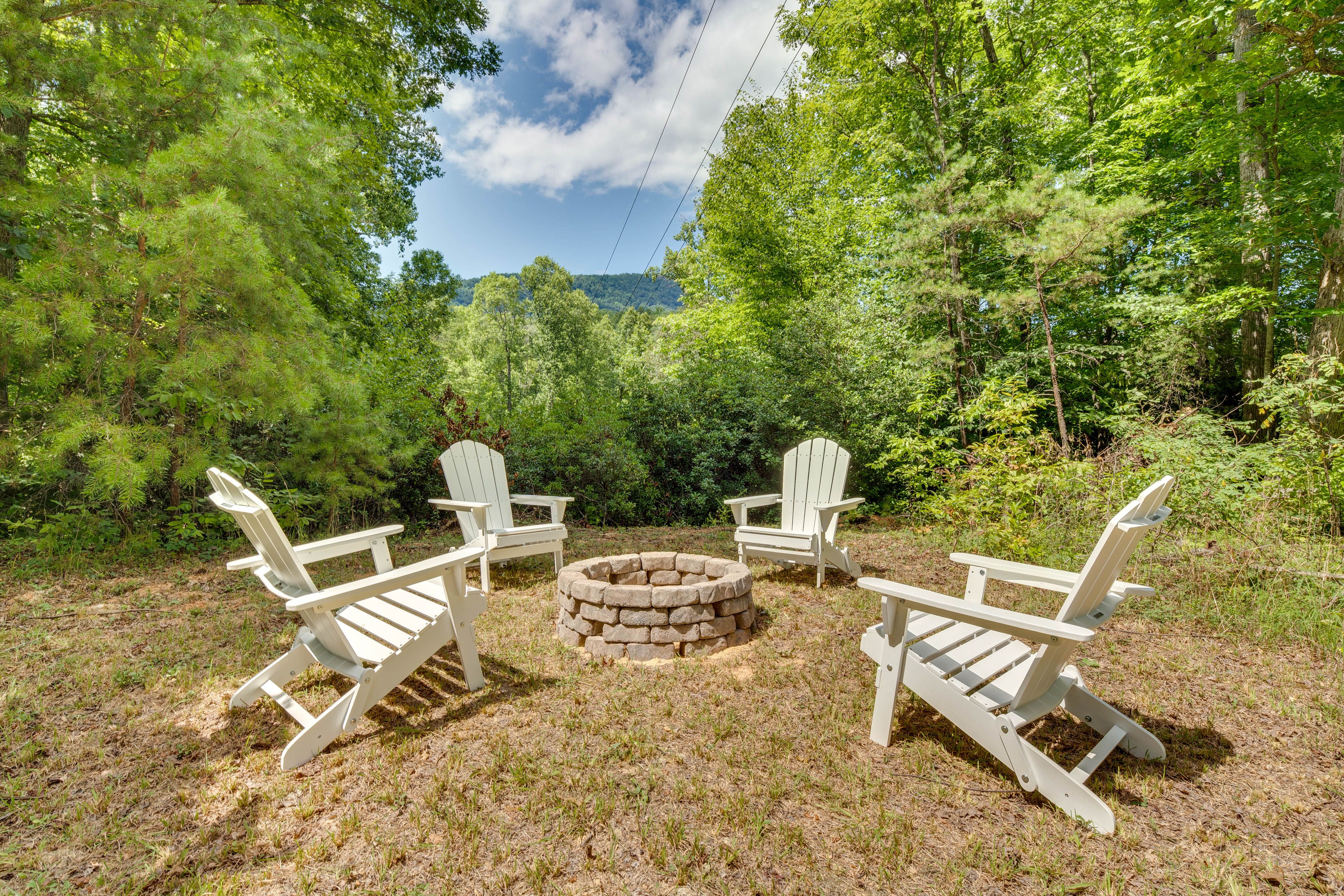 Backyard | Fire Pit w/ Seating | Dog Friendly w/ Fee | Hiking Trails On-Site
