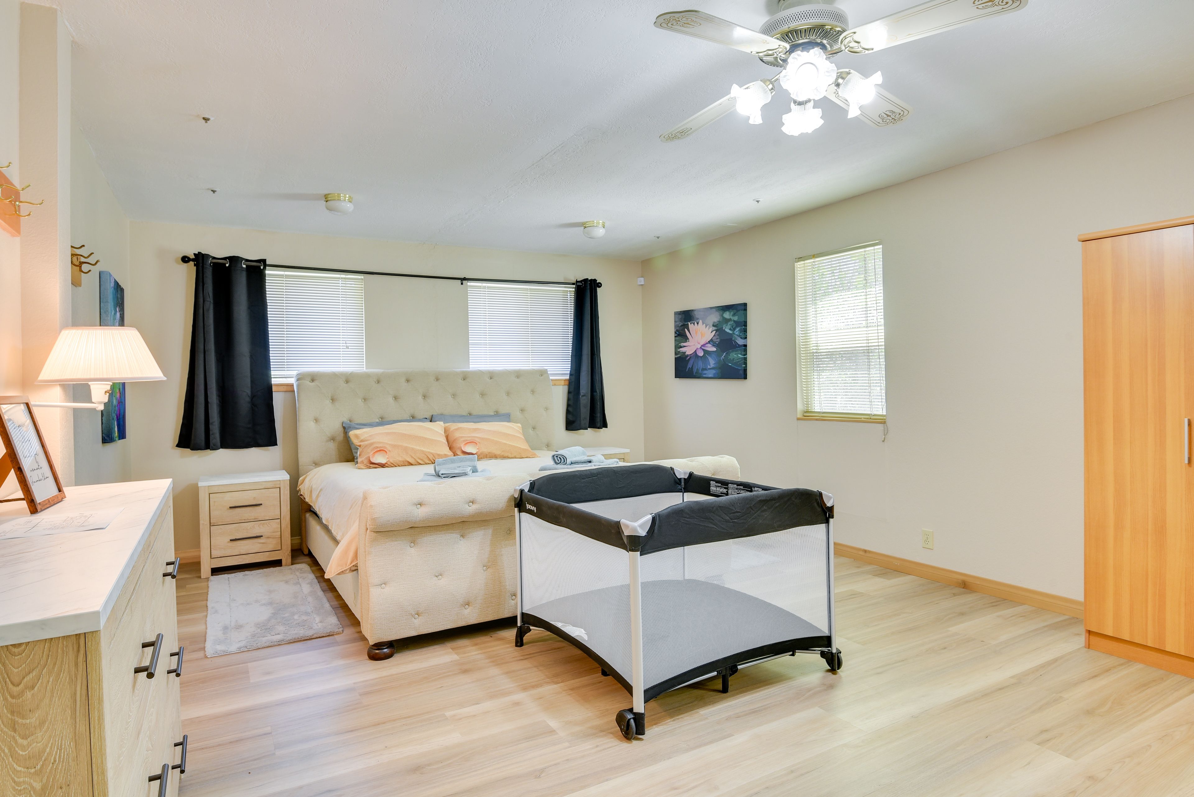 Bedroom 1 | California King Bed | Linens Provided | Crib