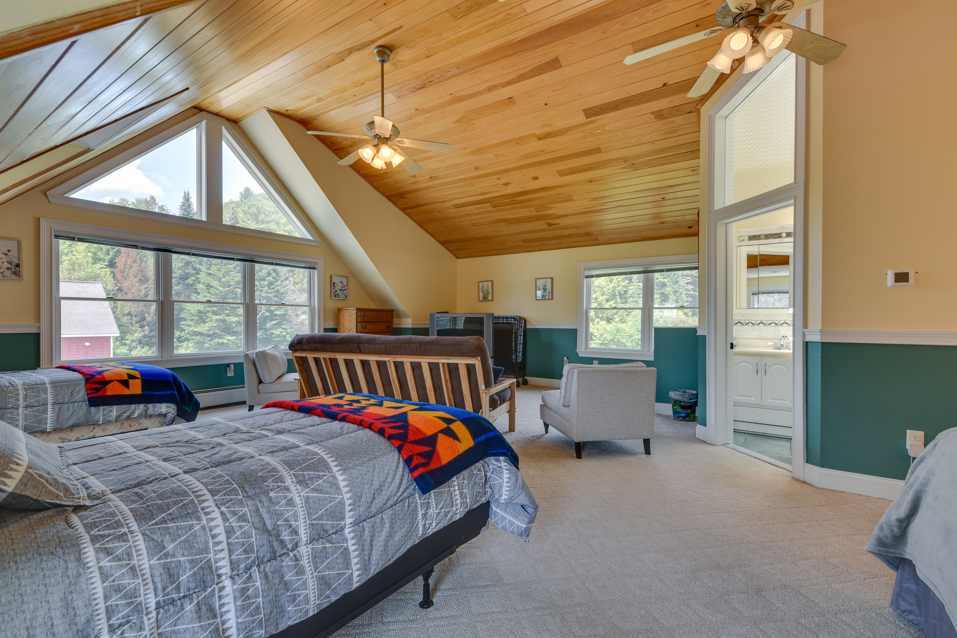 Bedroom 1 | 2 Twin Beds | King Bed | Queen Futon | Full Rollaway Bed