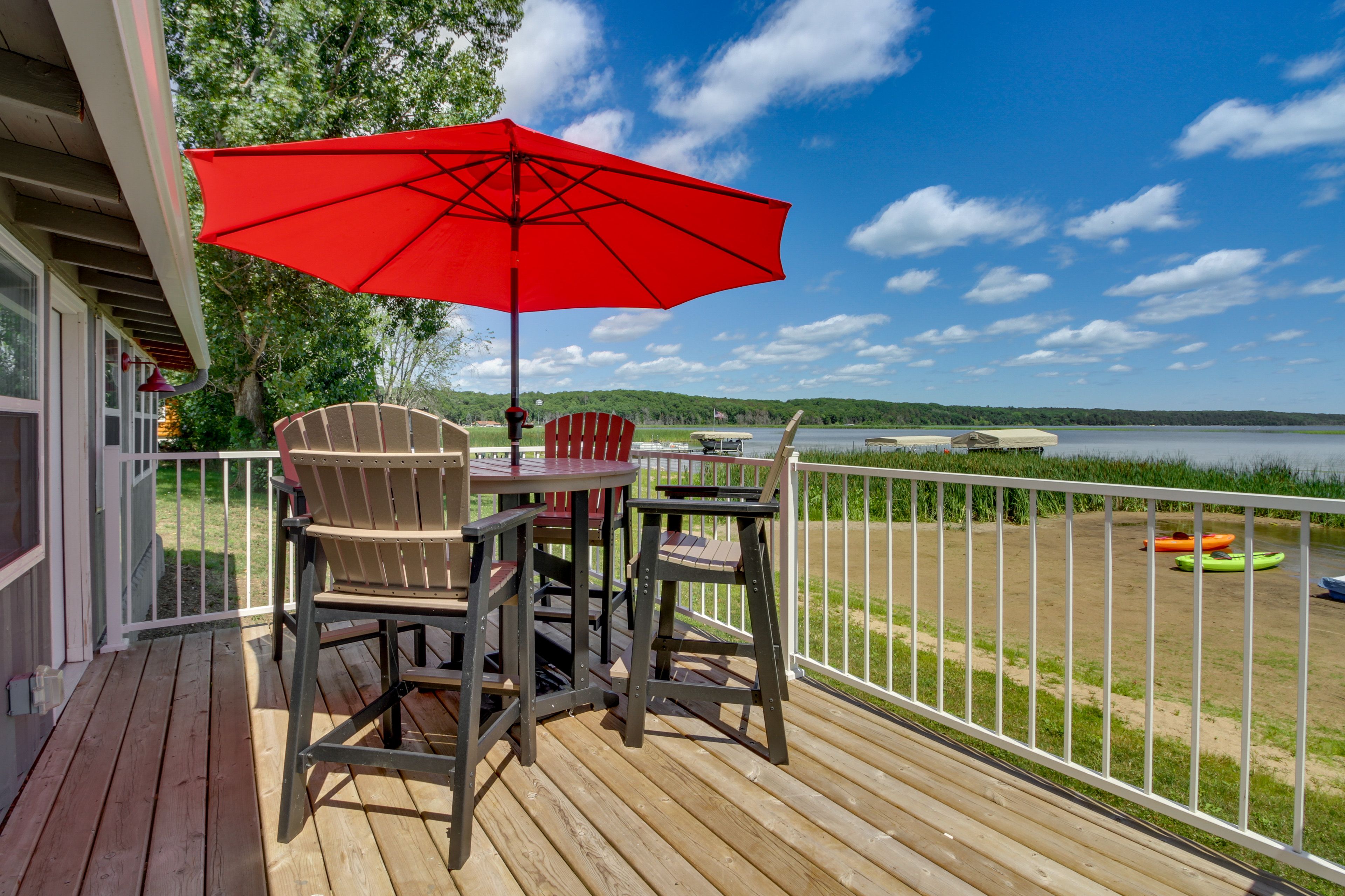 Cabin Exterior | Furnished Deck | Dining Area