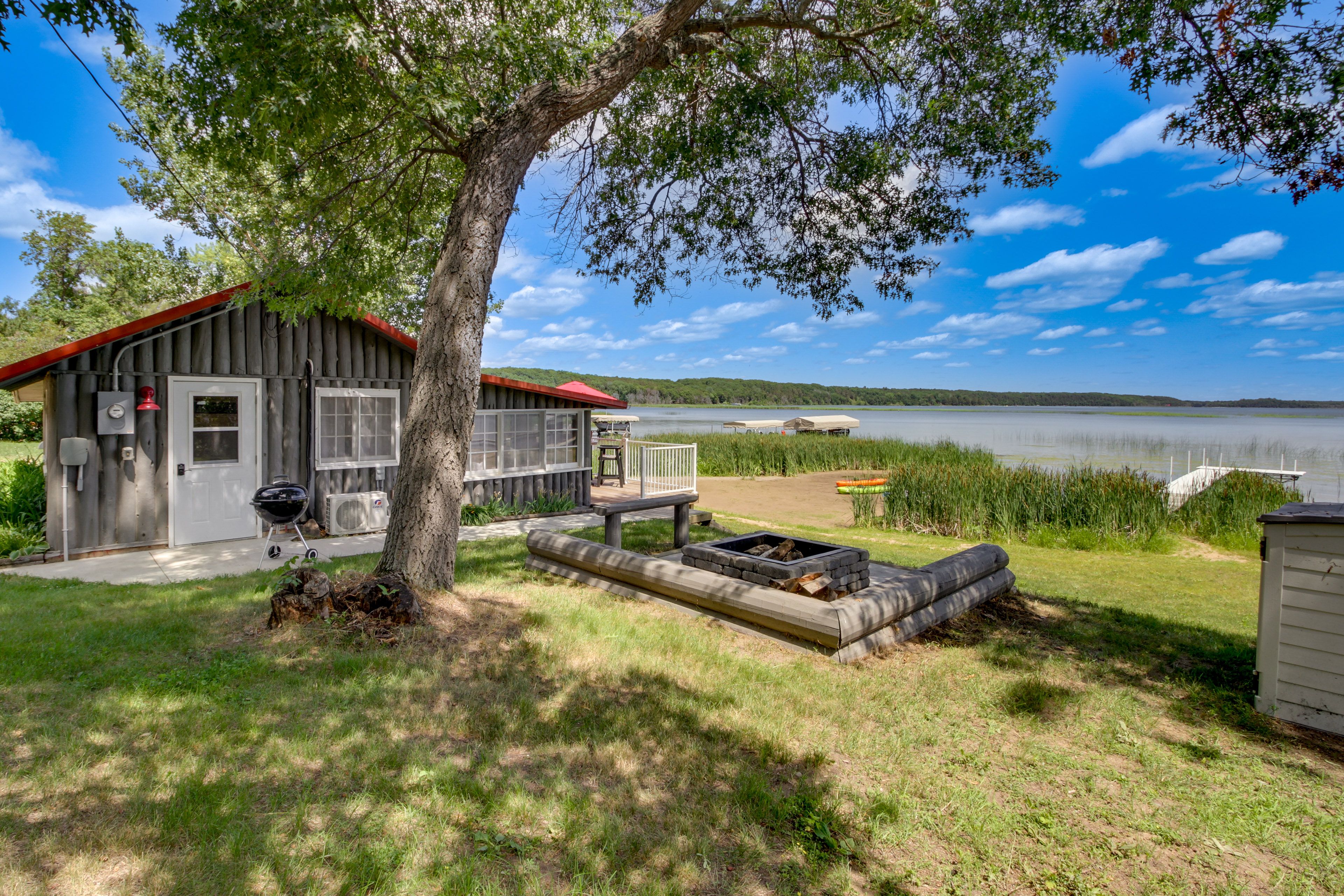 Cabin Exterior | Charcoal Grill | Wood-Burning Fire Pit