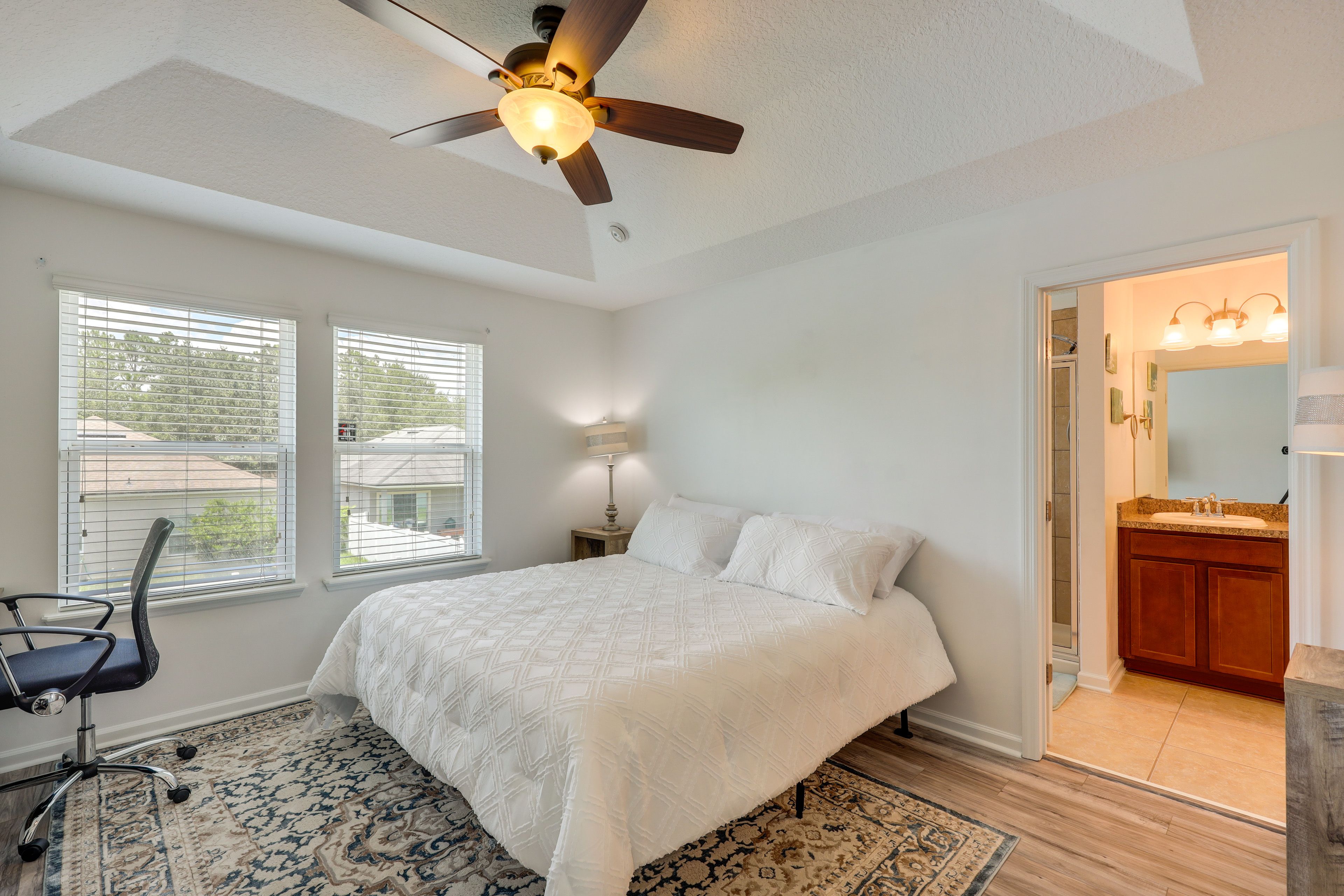 Bedroom 1 | King Bed | Desk Workspace | En-Suite Bathroom